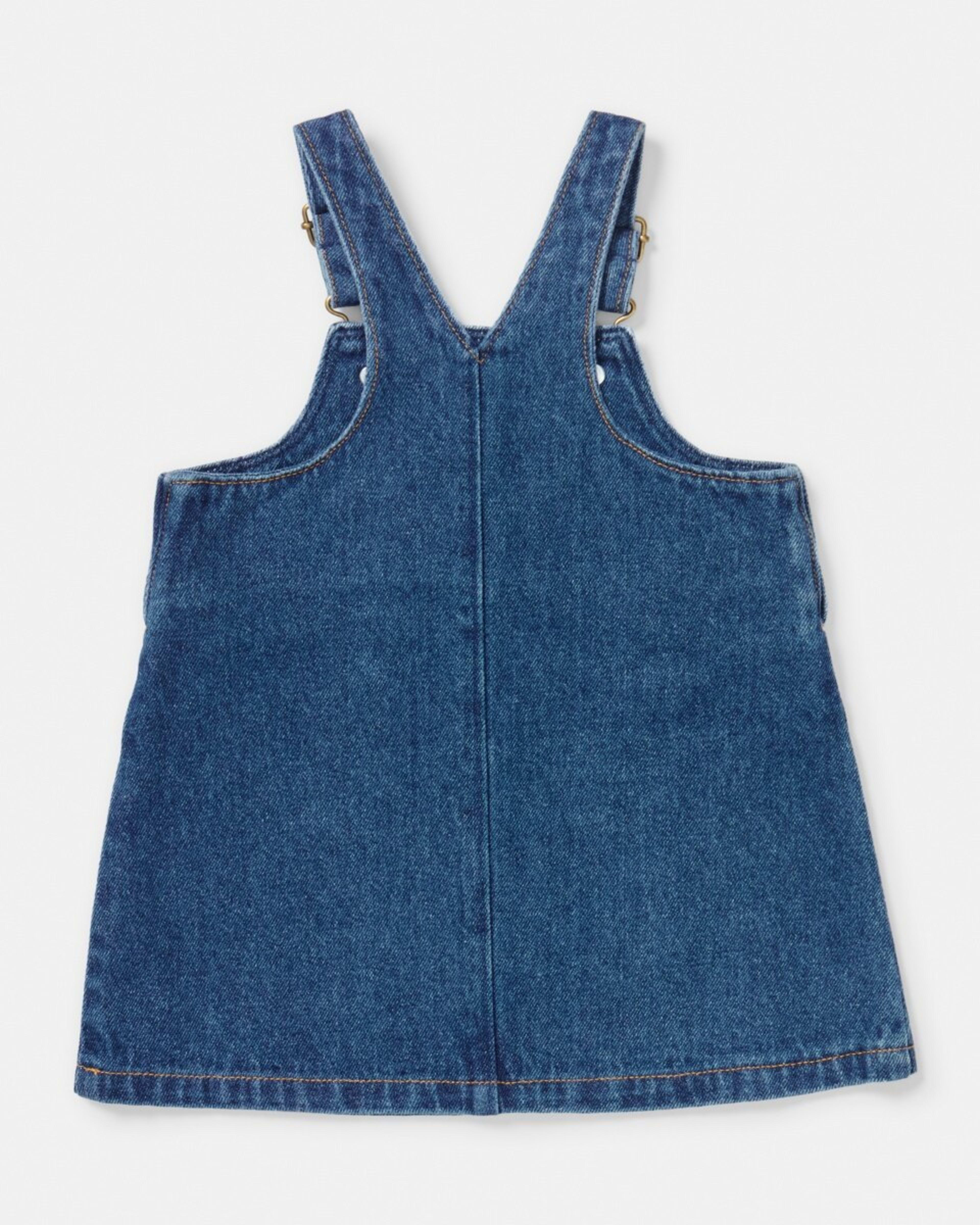 2 Pinafore Dress Mid Denim, 2 of 3