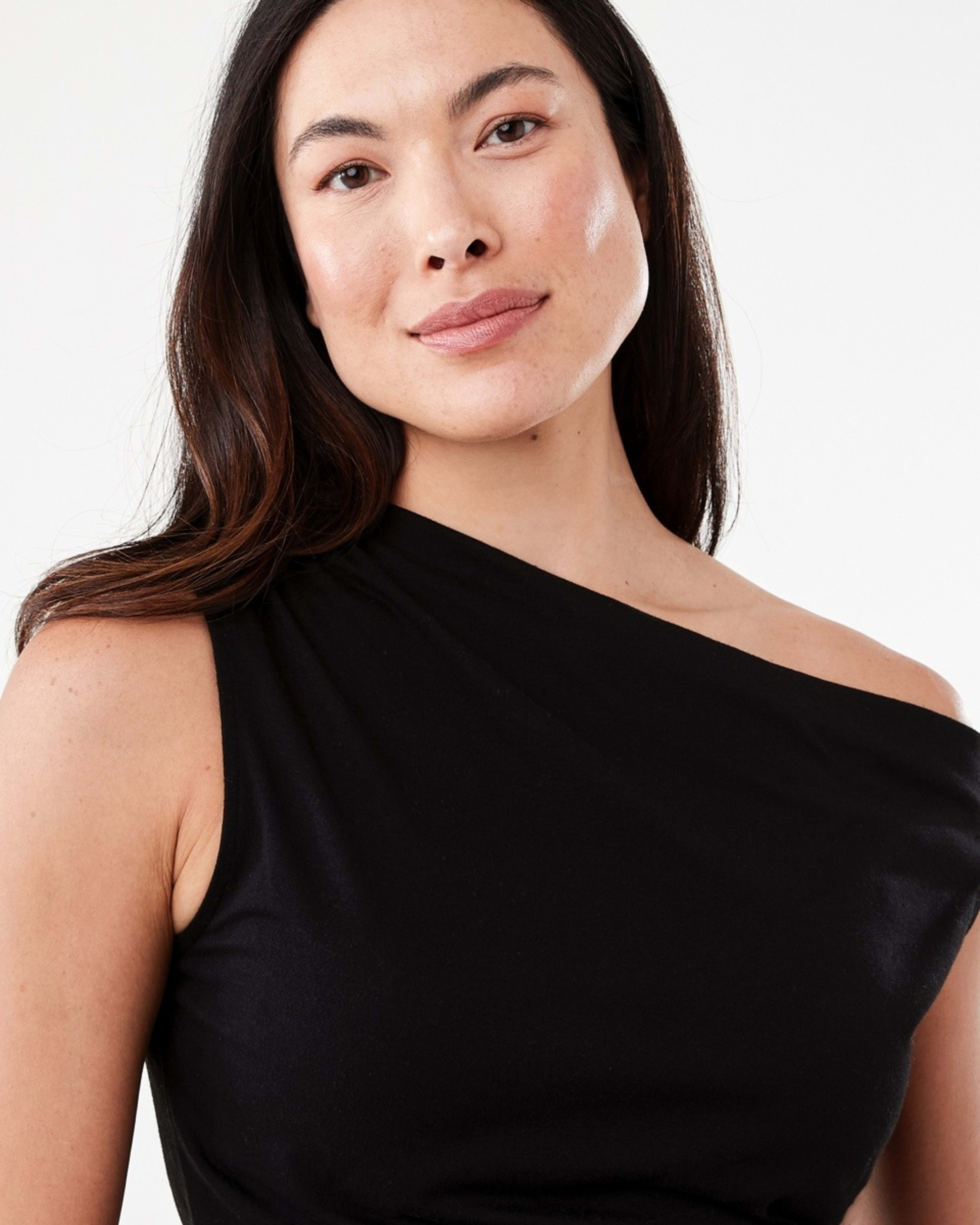 4 Short Sleeve Ruched Detail Top Black, 4 of 6