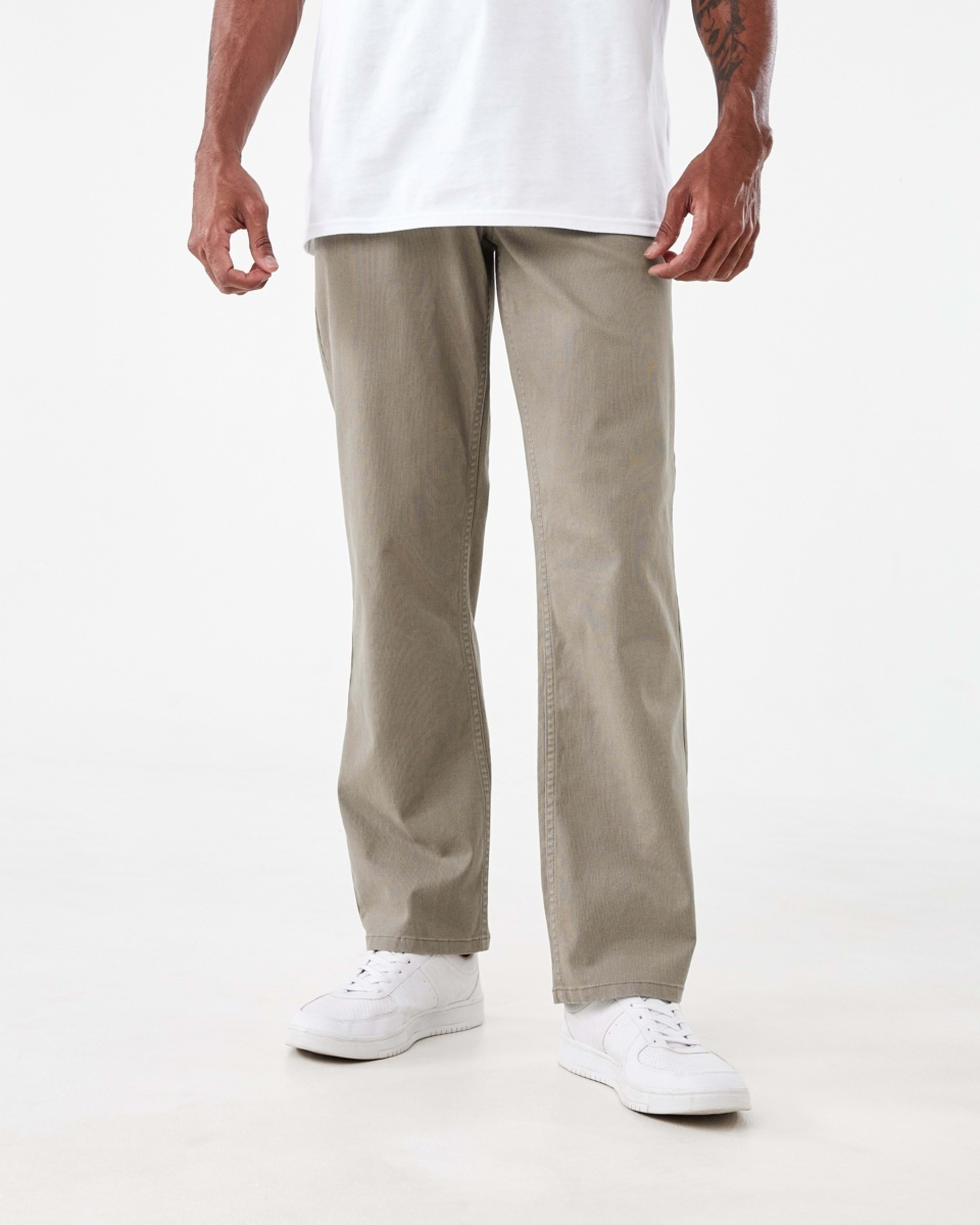 1 Straight Textured Jeans LIGHT TAUPE