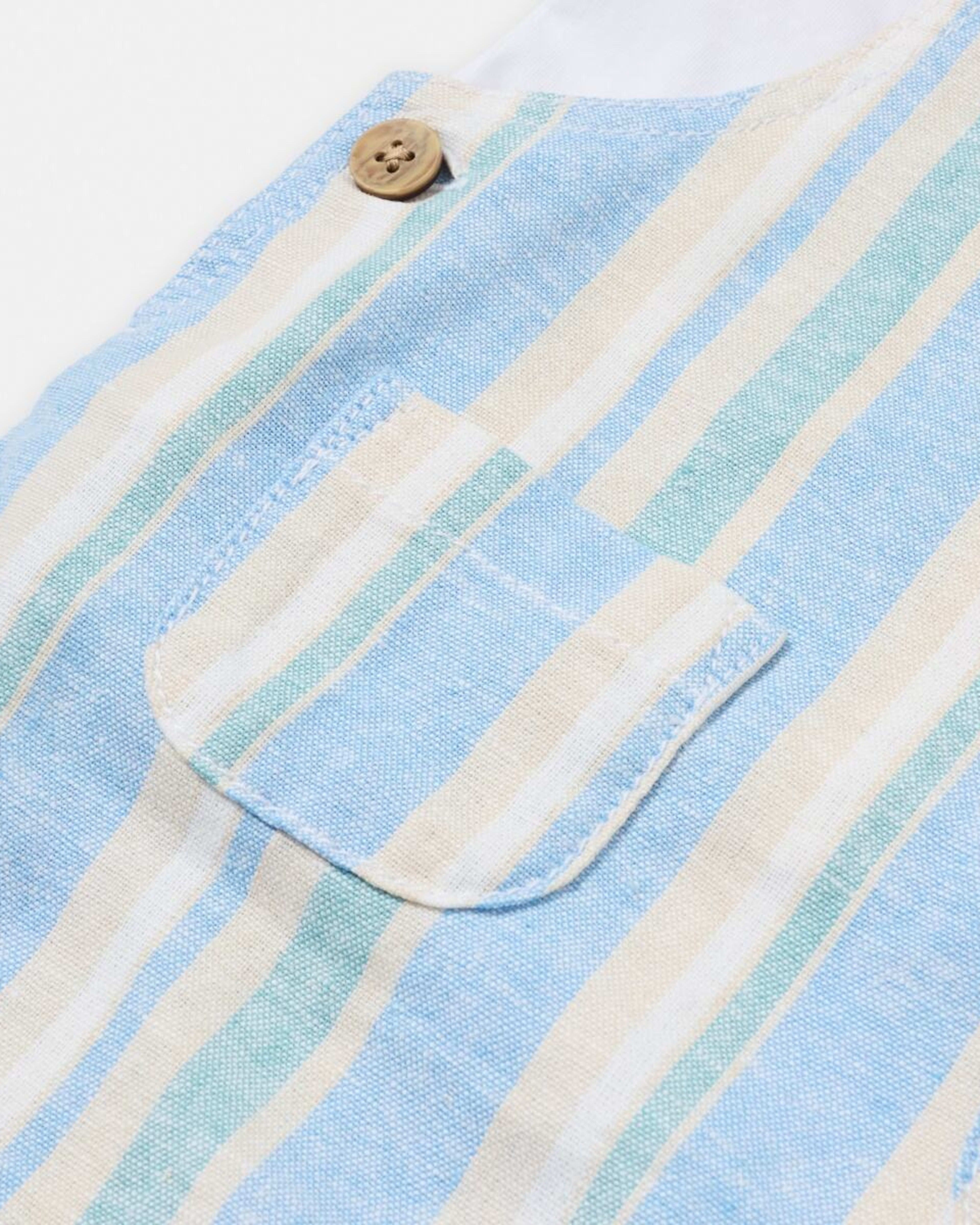 5 Woven Dungaree Set Blue Strp, 5 of 6