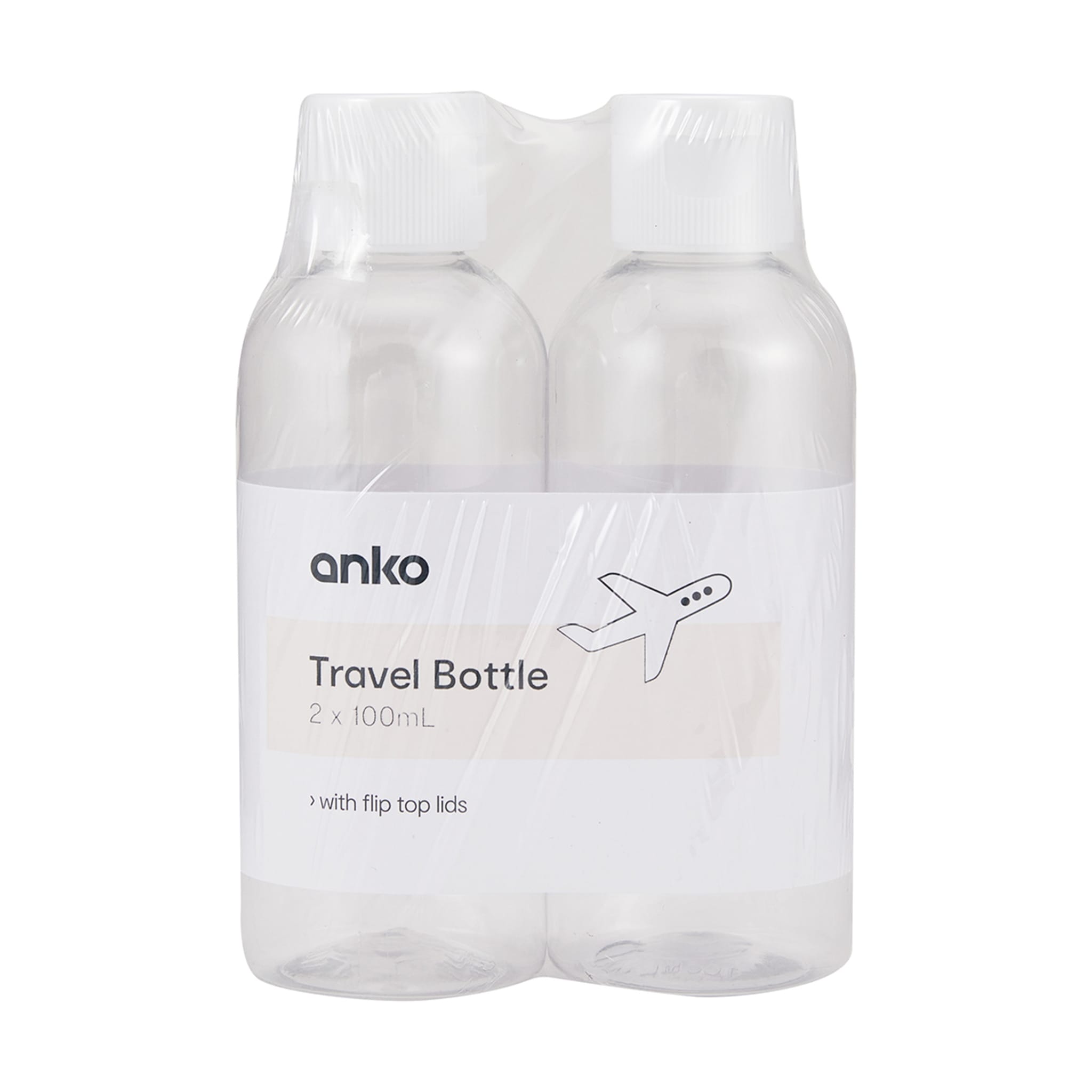2 Pack Flip Travel Bottles Kmart