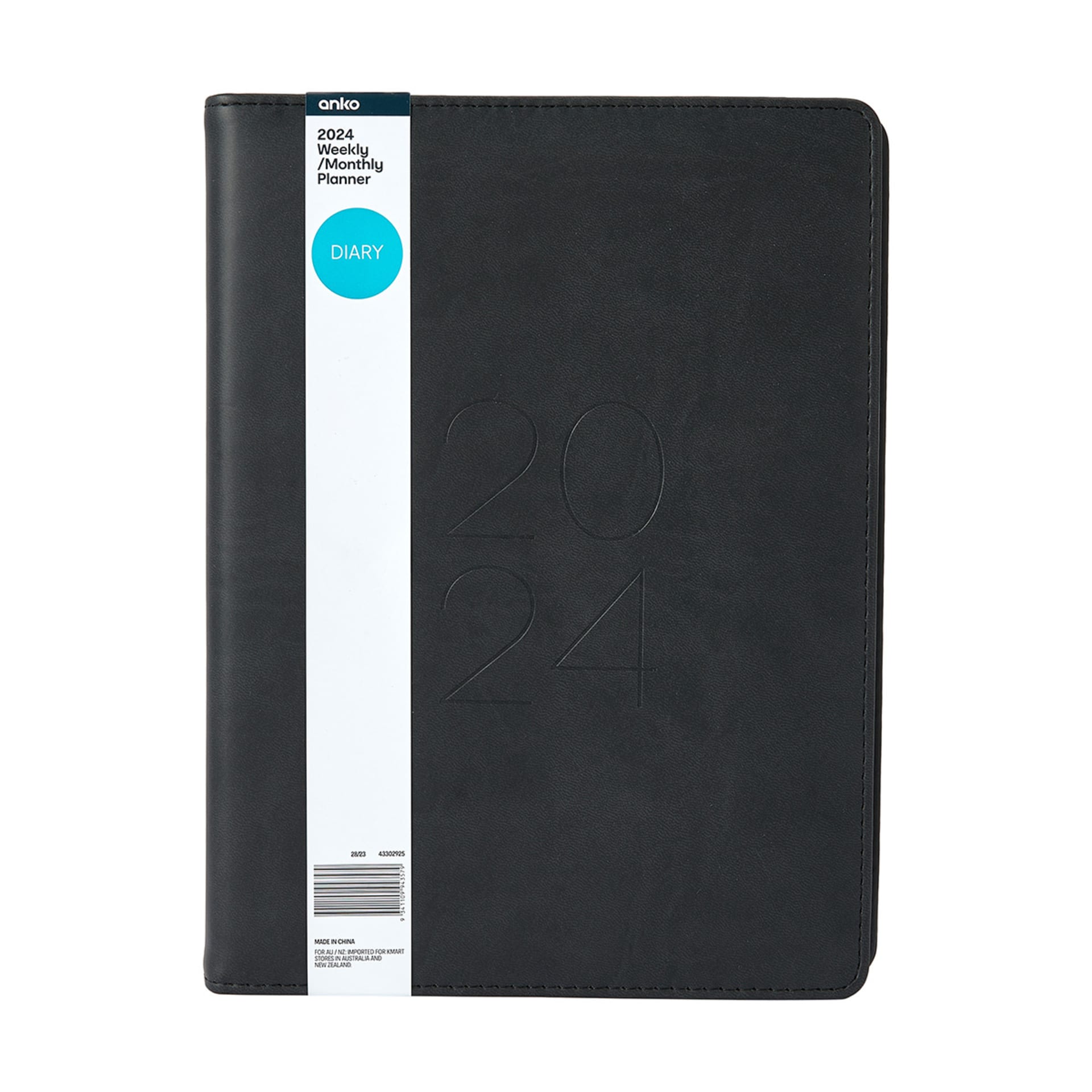 2024 Weekly/Monthly Planner Black Kmart