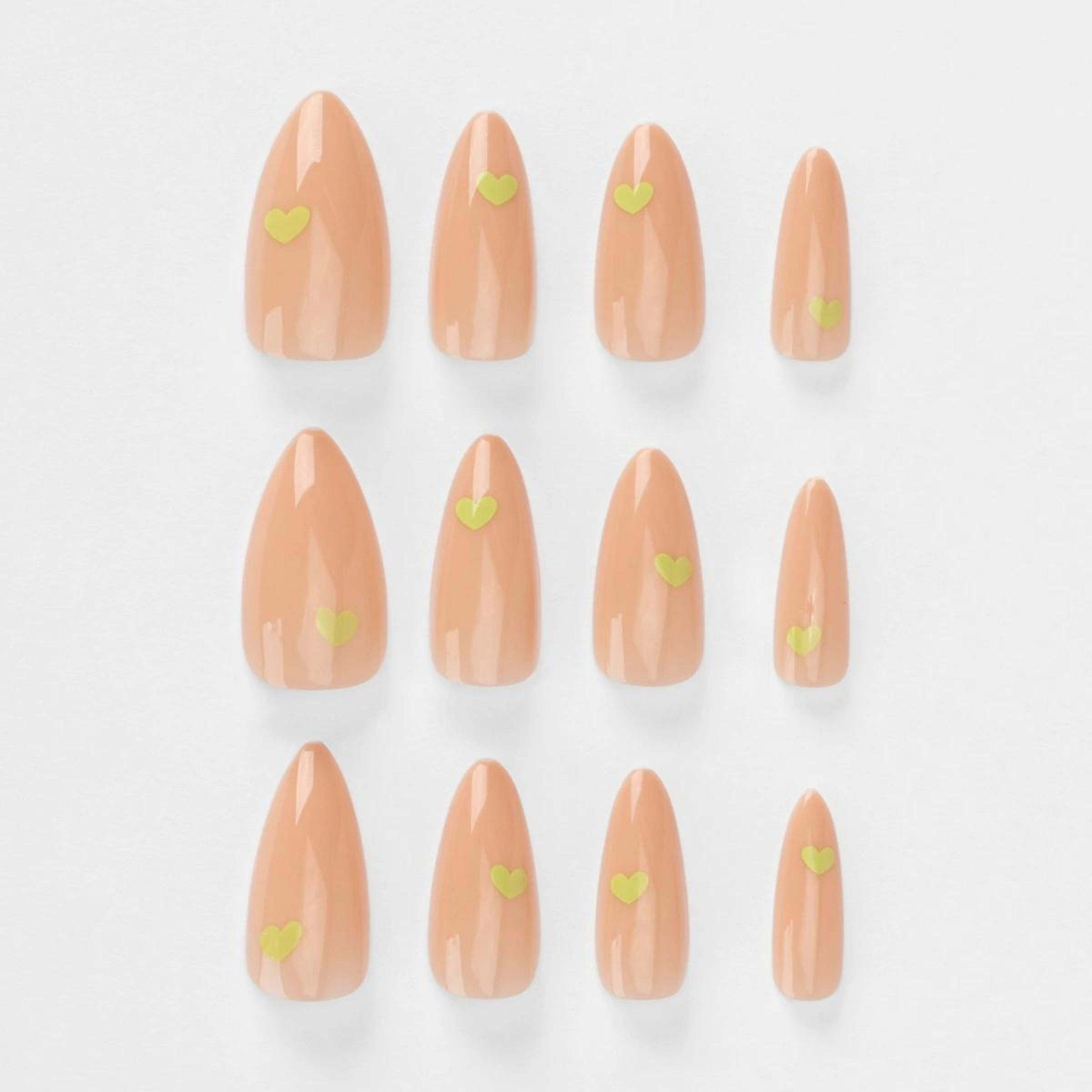 5 OXX Cosmetics 24 Pack False Nails with Adhesive - Stiletto Shape, Neon Heart, 5 of 5