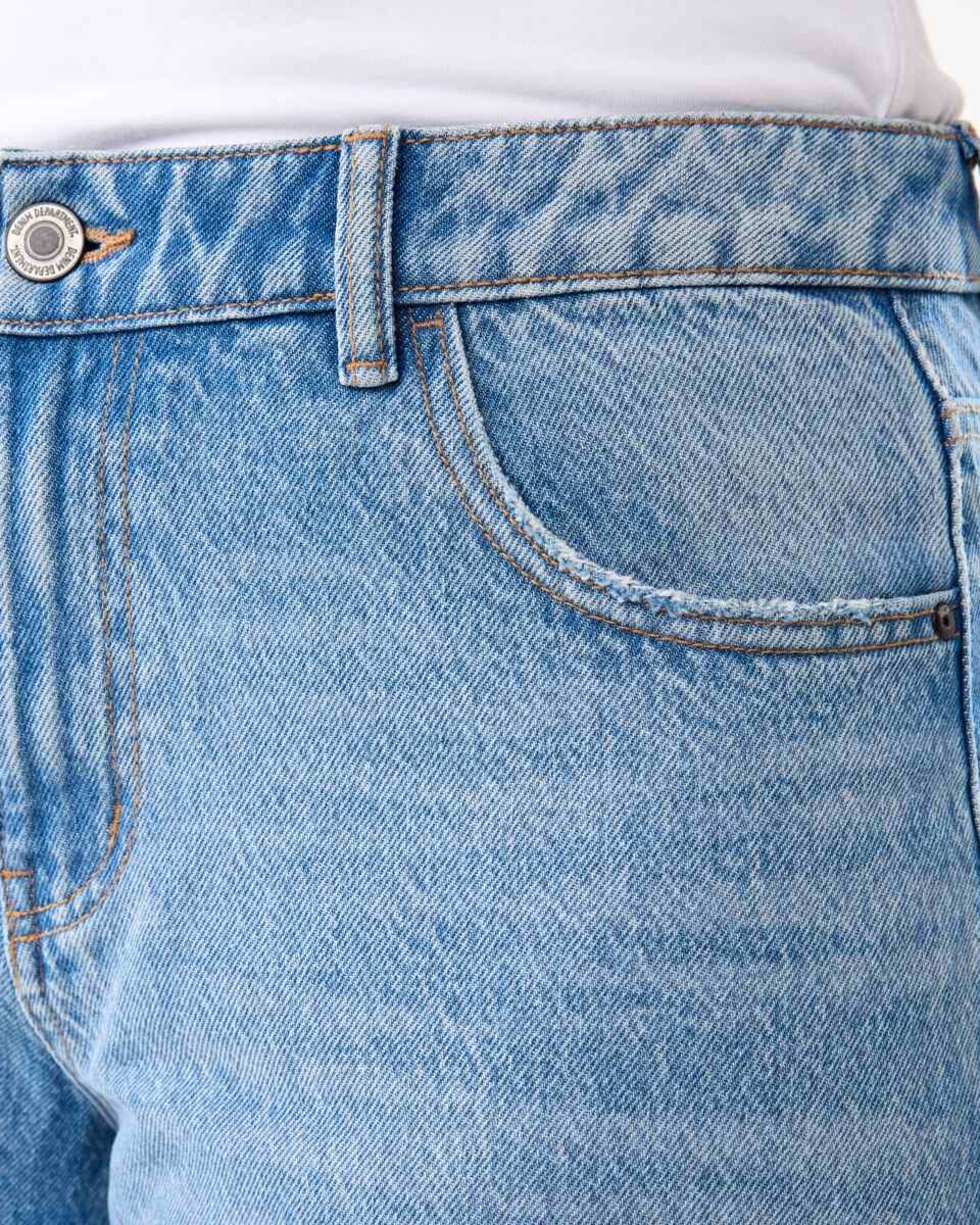4 Wide Leg Raw Hem Jeans MID WASH, 4 of 7