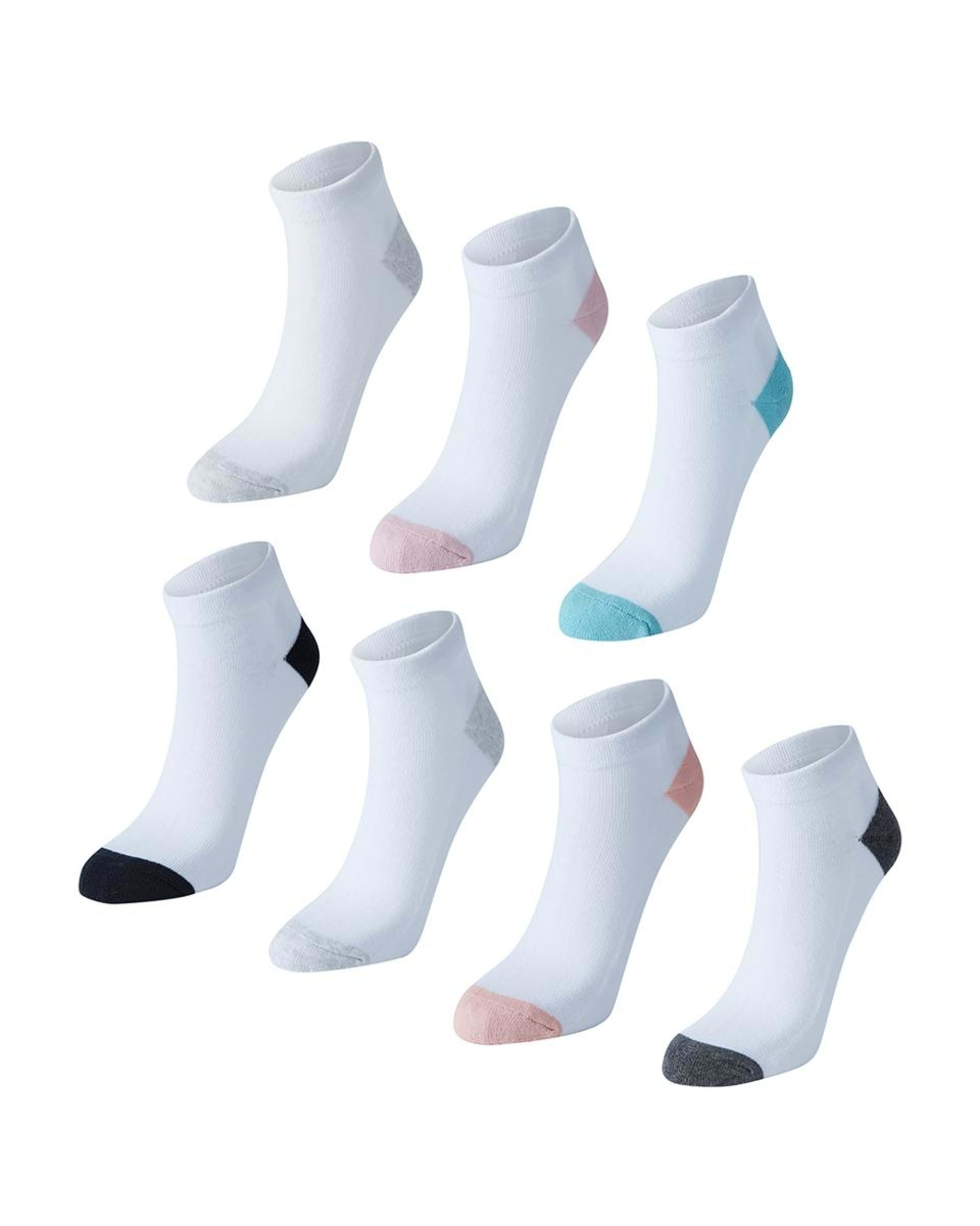 1 7 Pack Active Kids Low Cut Socks White Pink, 1 of 3