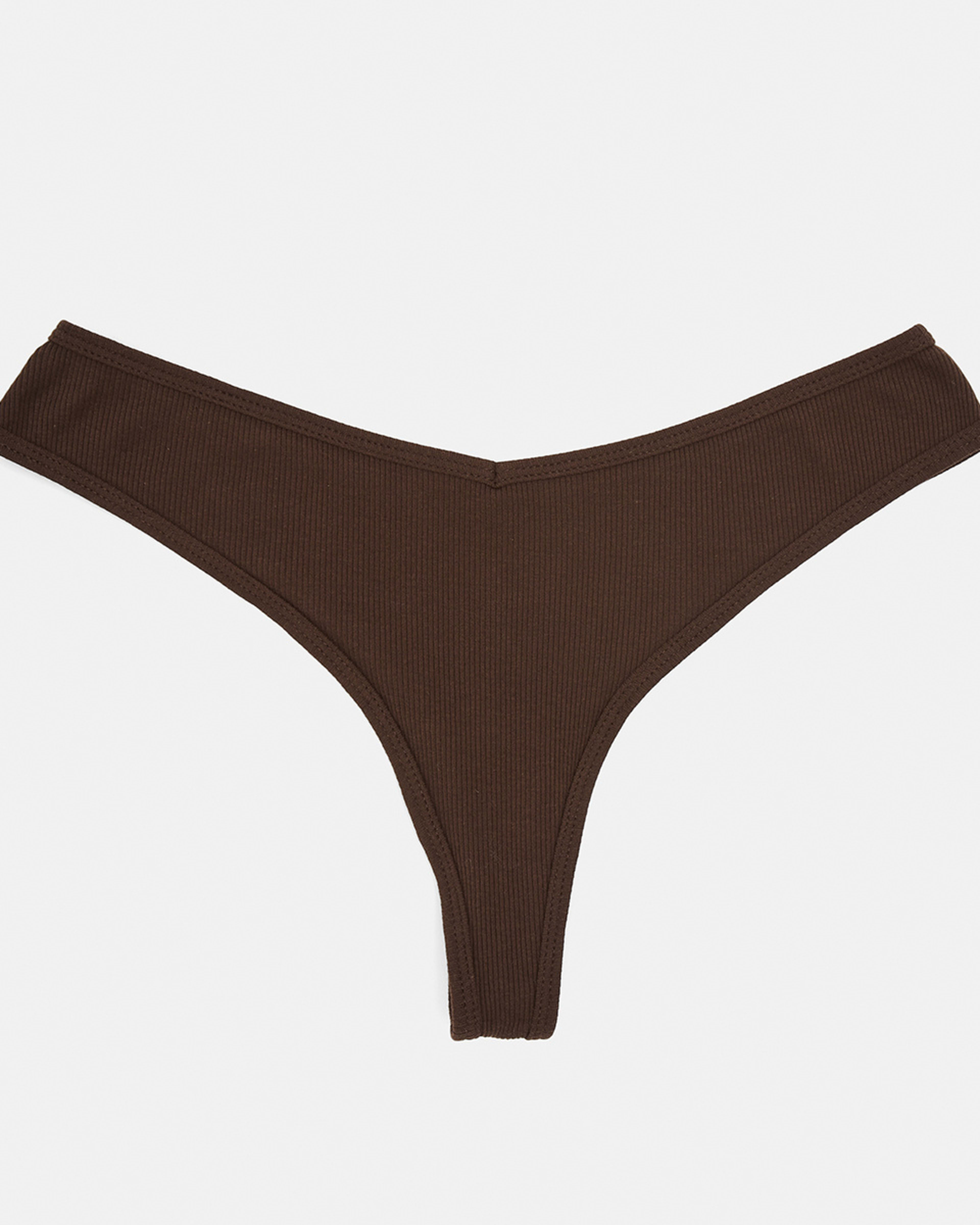 1 Ribbed G-string Briefs Fudge Brwn