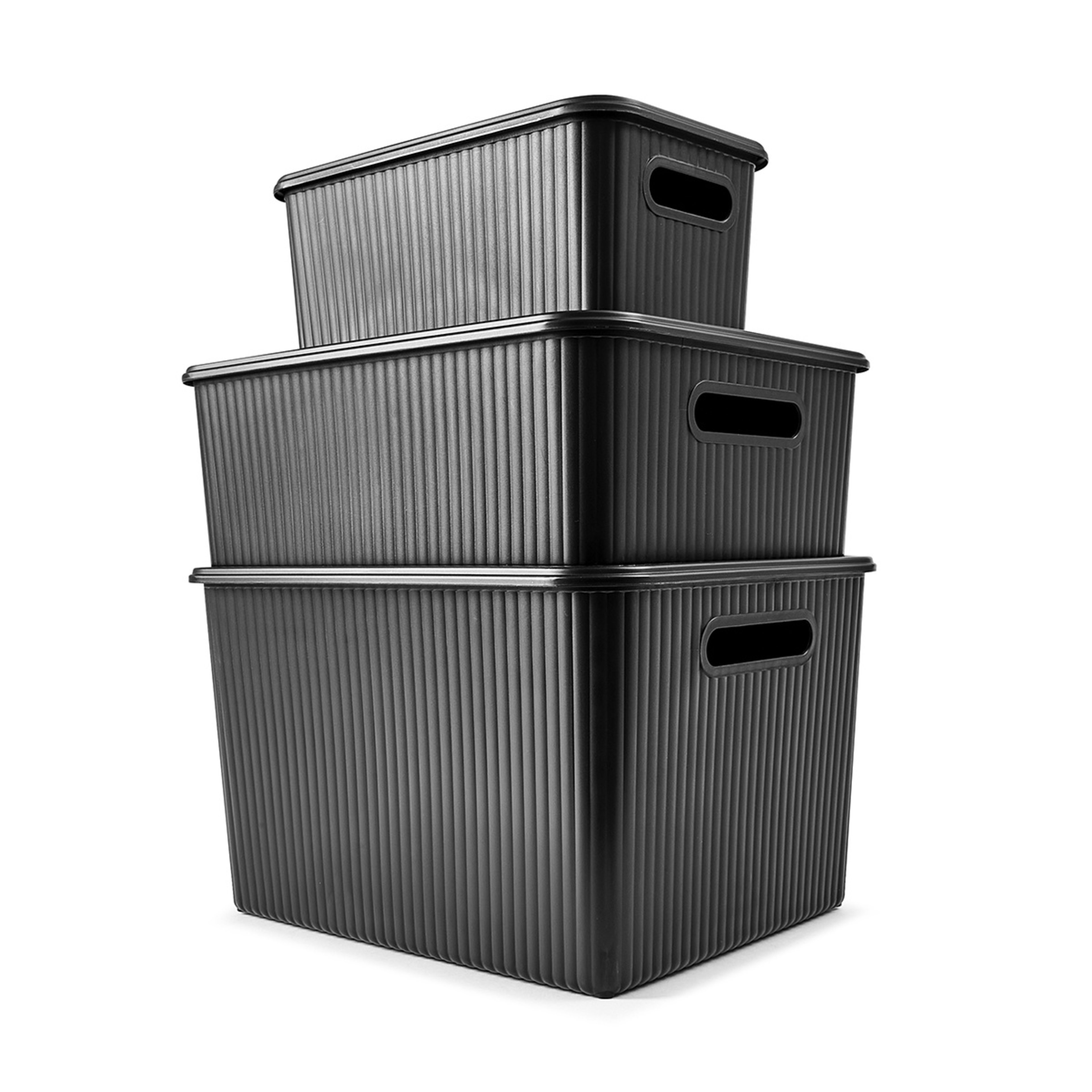 2 18L Ribbed Container - Black, 2 of 10