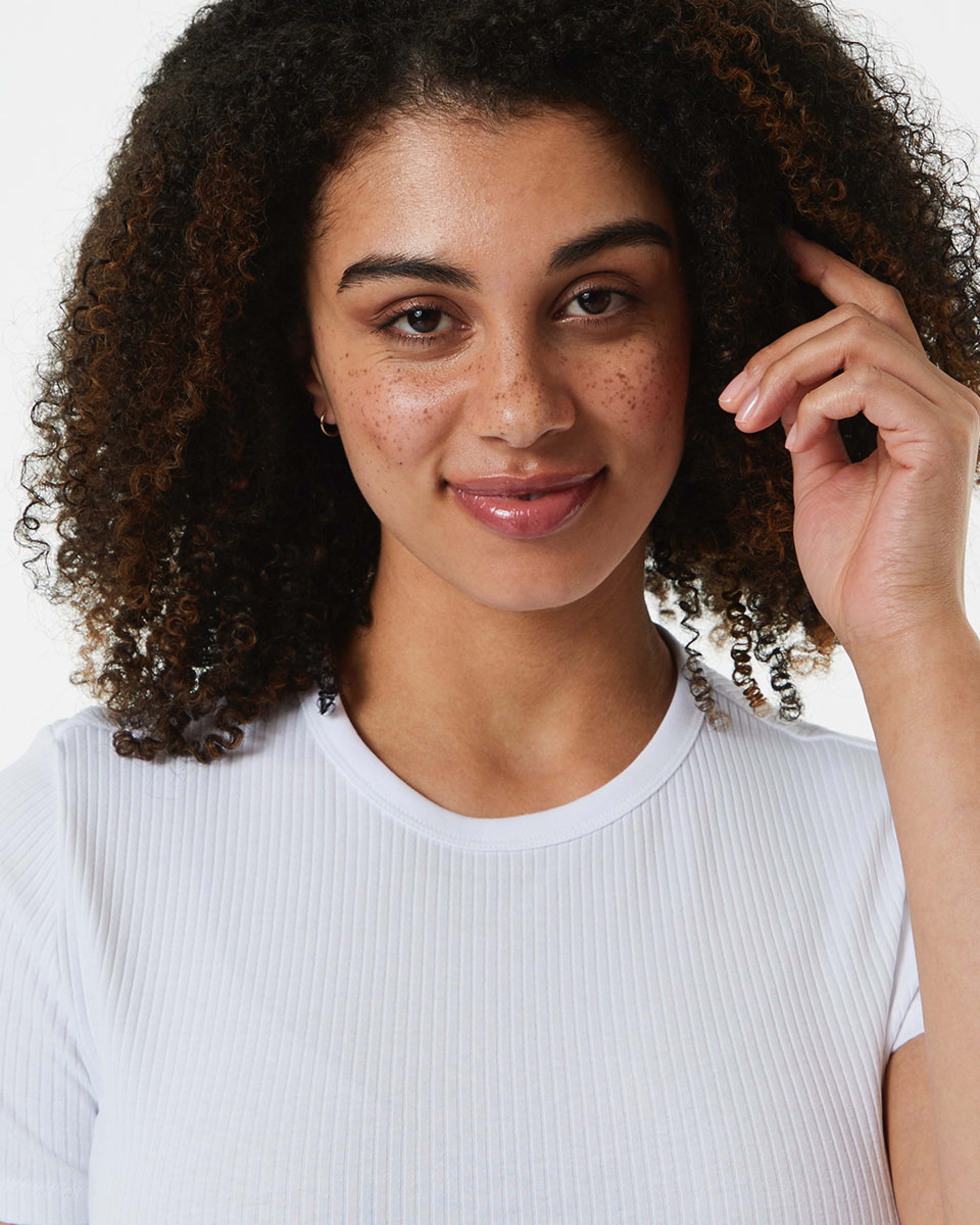 5 Short Sleeve Rib Crew Neck T-shirt White, 5 of 7