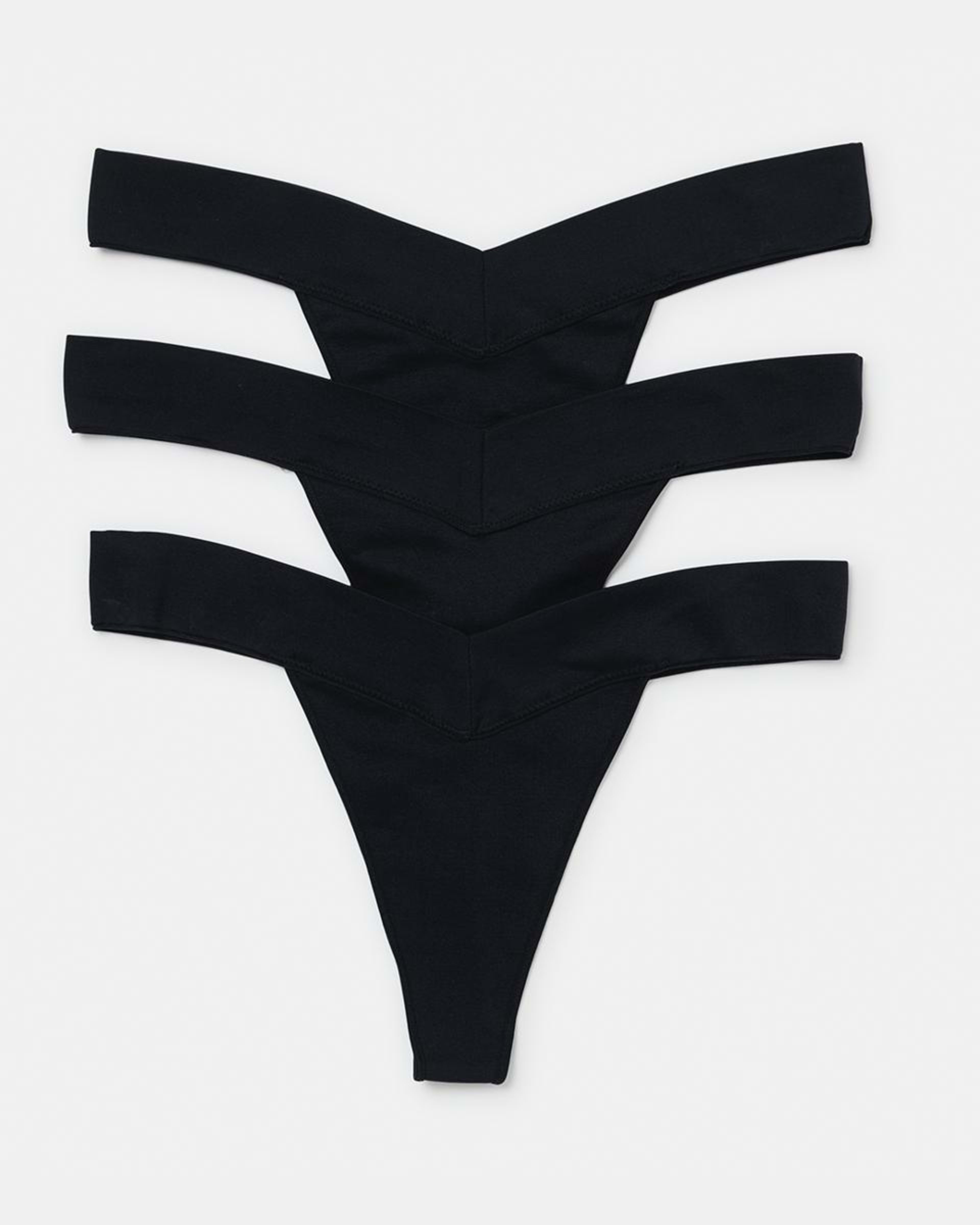 1 3 Pack V-Front Seamfree G-string Briefs Black