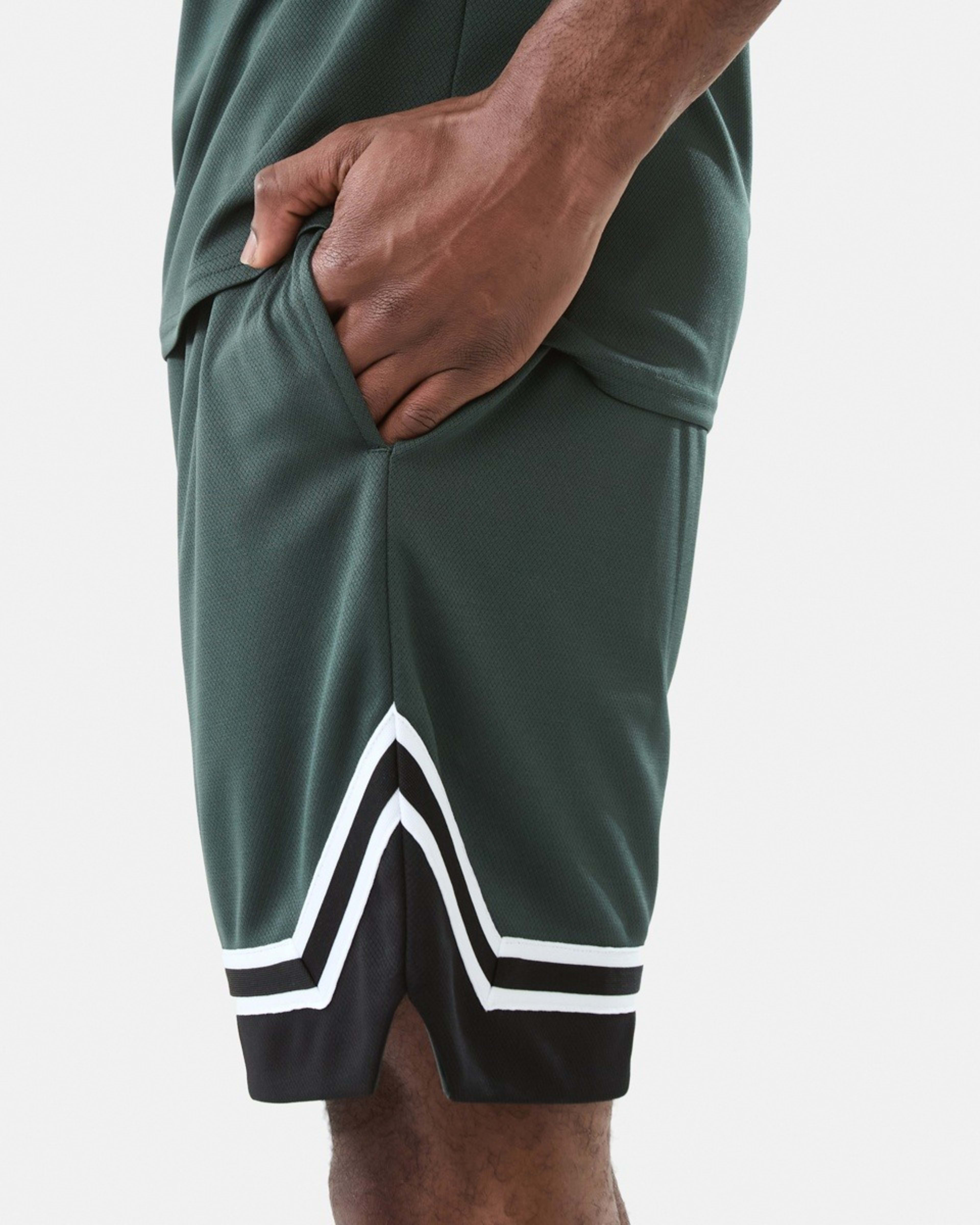 2 Active Mens Basketball Shorts Hunt Green, 2 of 6