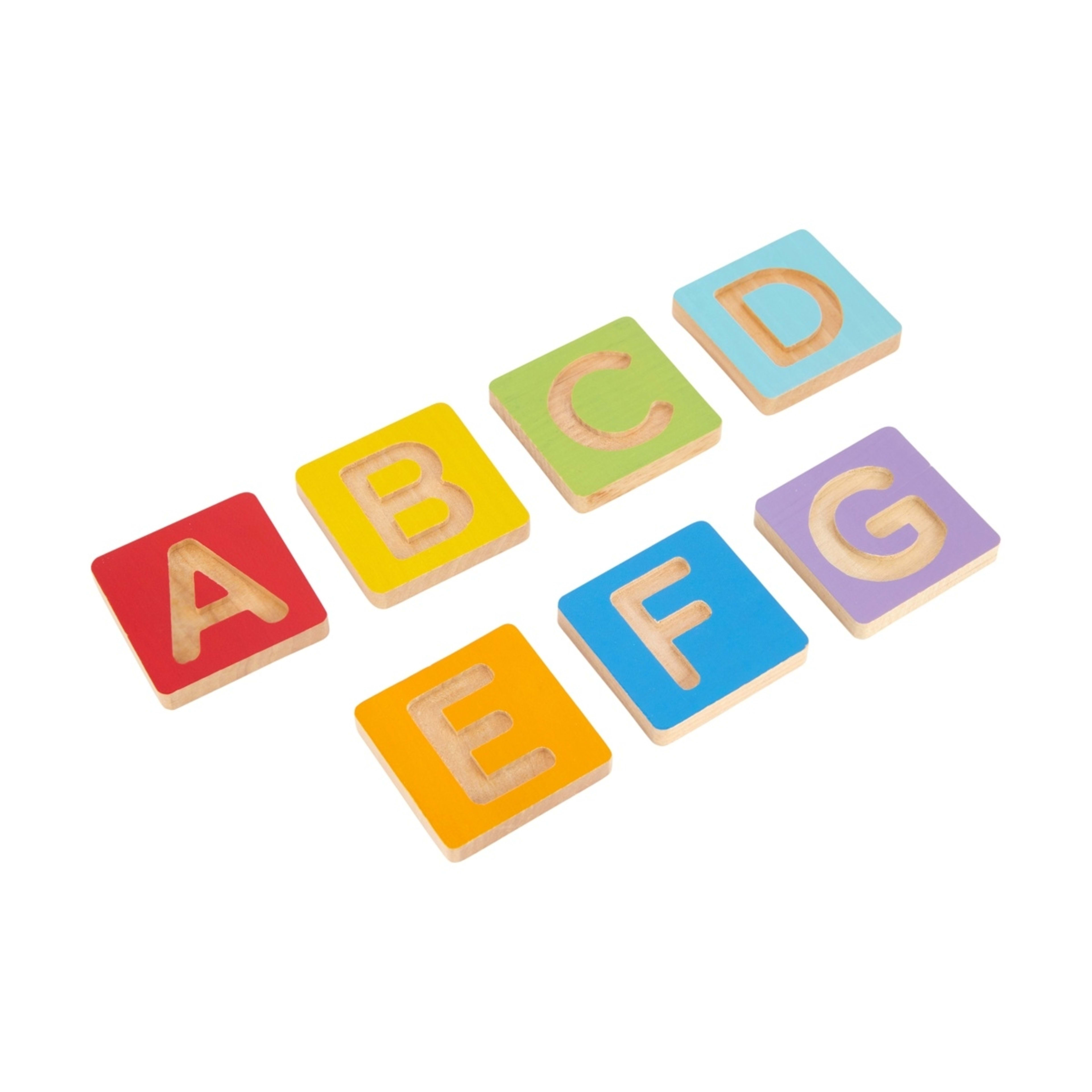 3 26 Piece Wooden A-Z Tiles Playset, 3 of 8