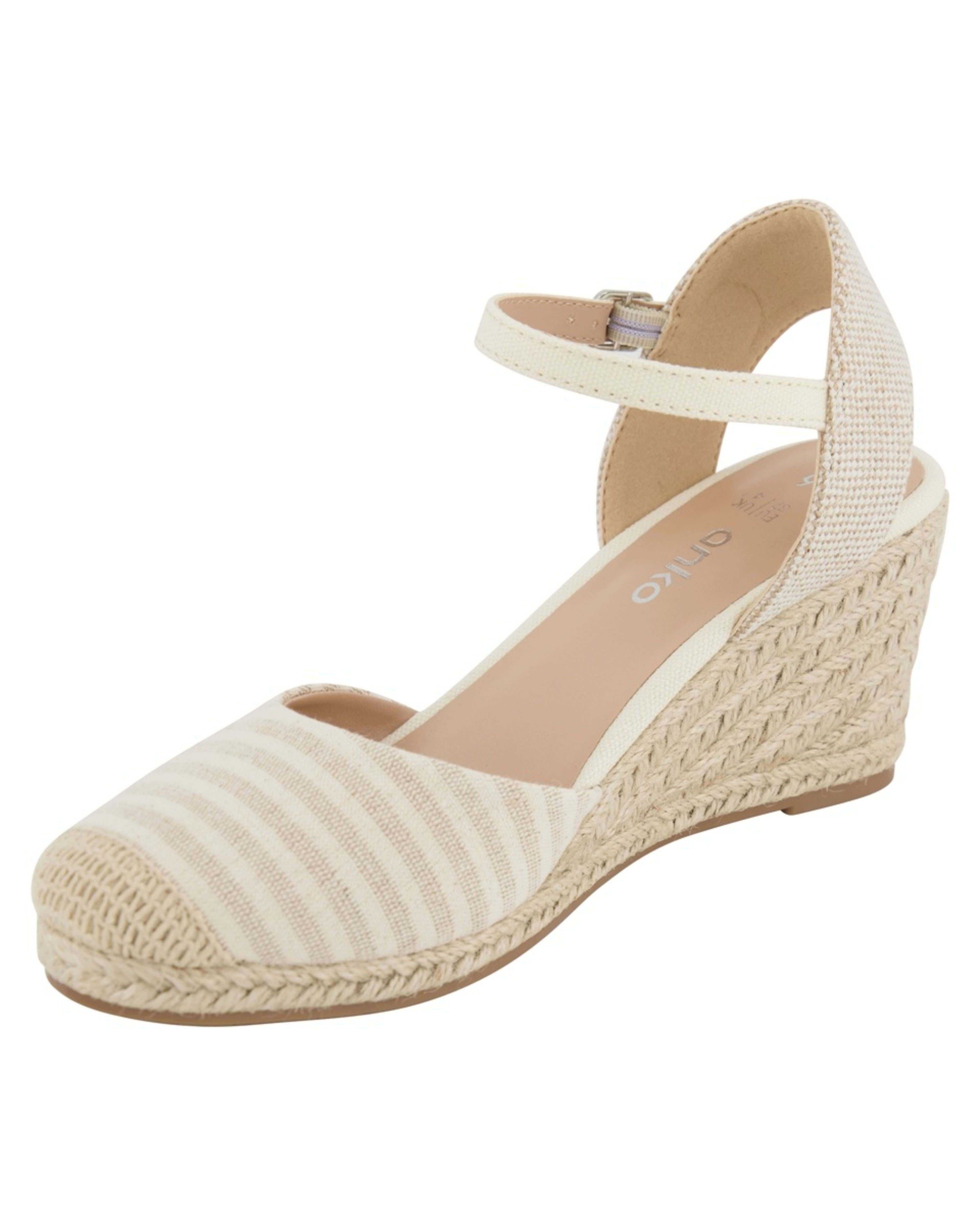 3 Casual Espadrille Closed Toe Wedge Heels Natural, 3 of 5