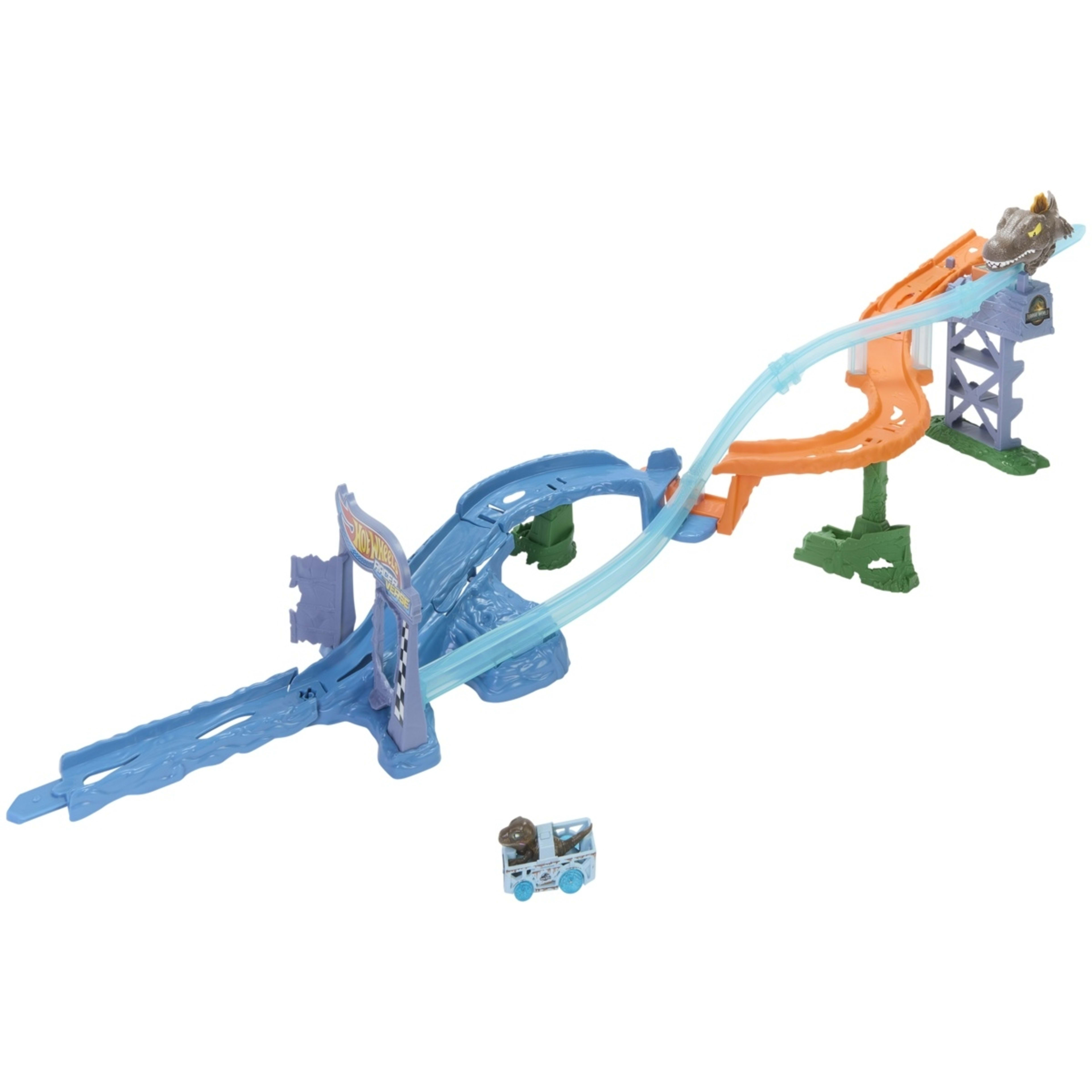 2 Hot Wheels RacerVerse Jurassic World Crash & Splash Track Set, 2 of 6