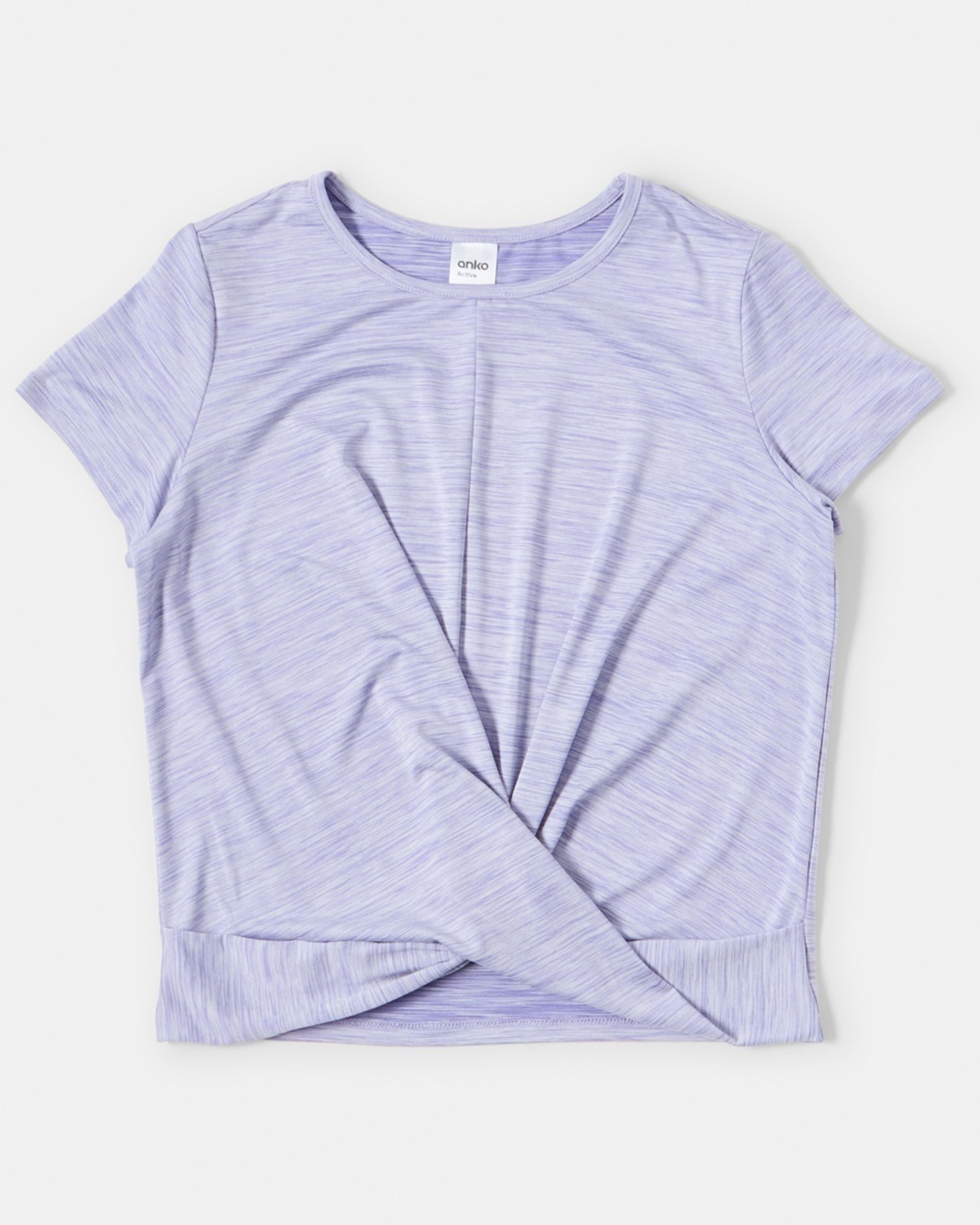 8 Active Kids Twist Front T-shirt Purp Marle, 8 of 9