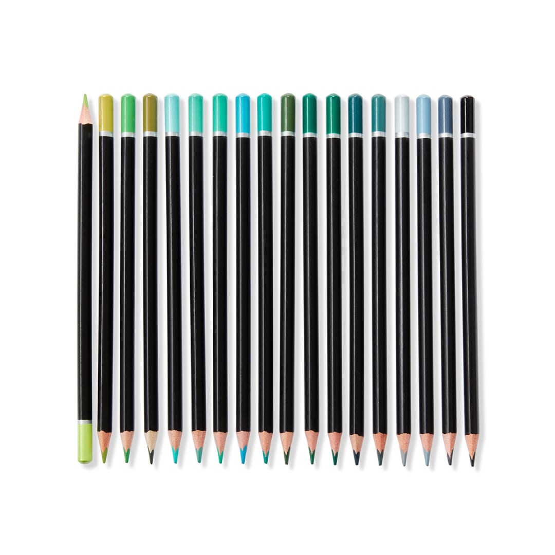18 Pack Coloured Pencils Green Kmart