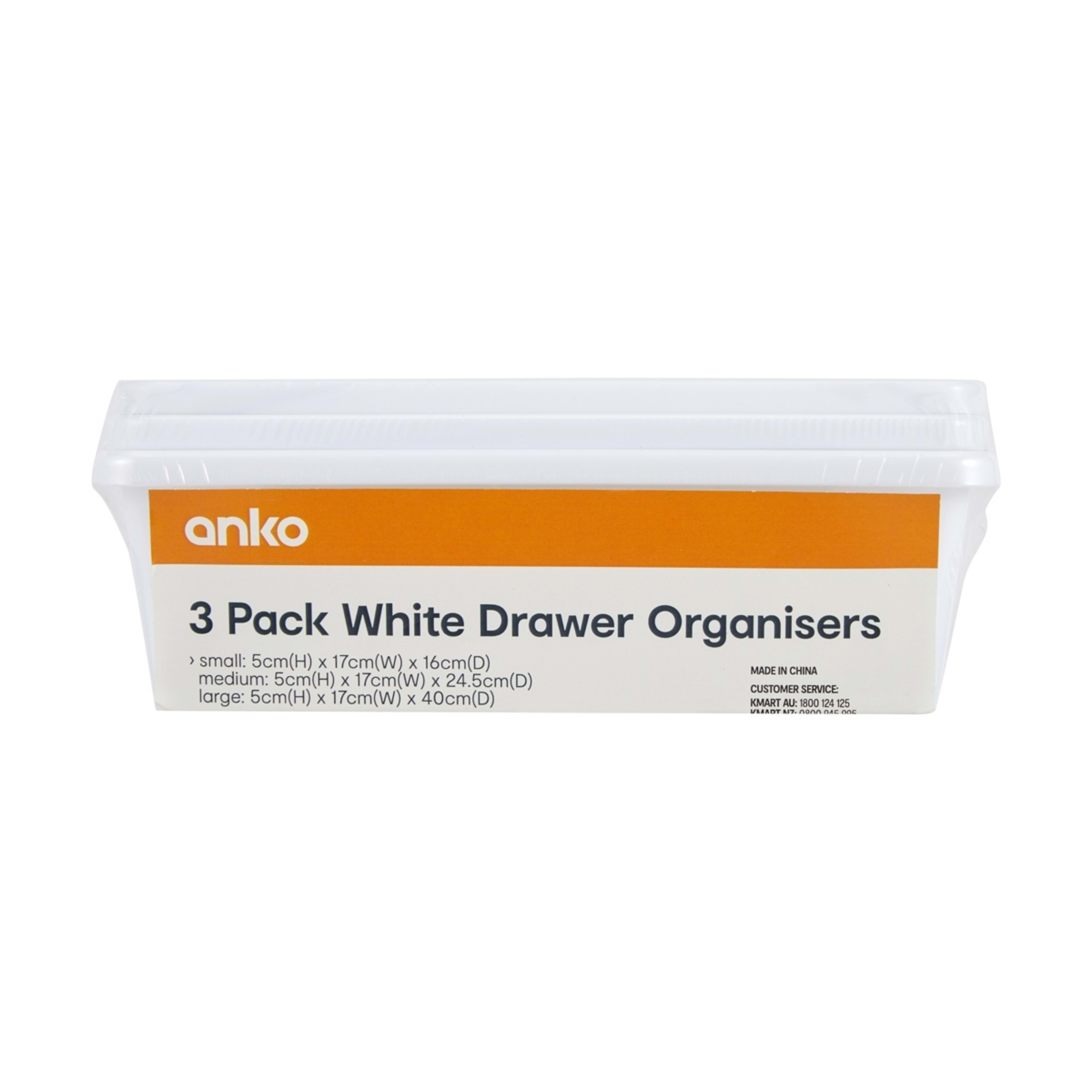 10 3 Pack White Drawer Organisers, 10 of 10