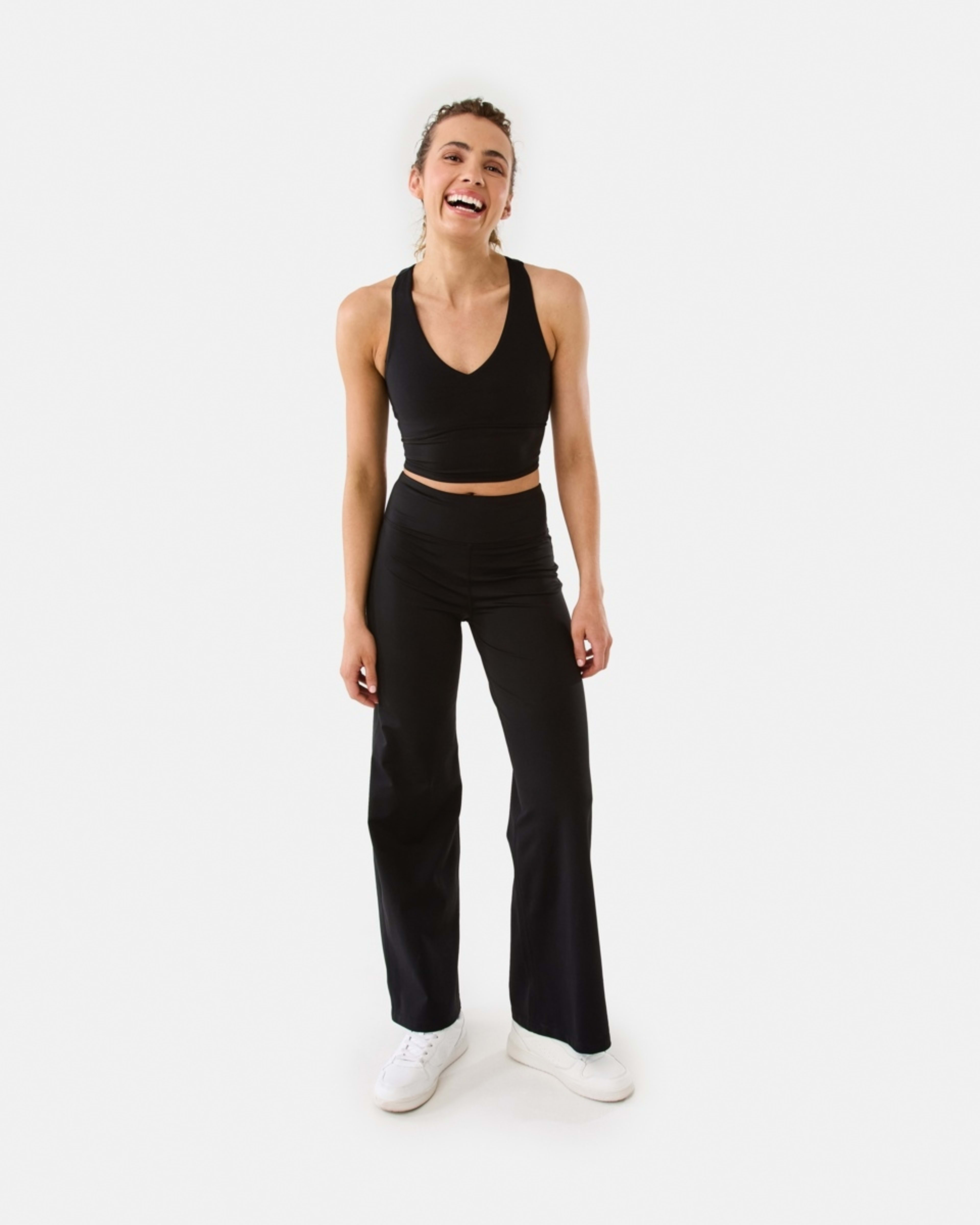2 Active Womens Wide Leg Leggings BLACK, 2 of 5