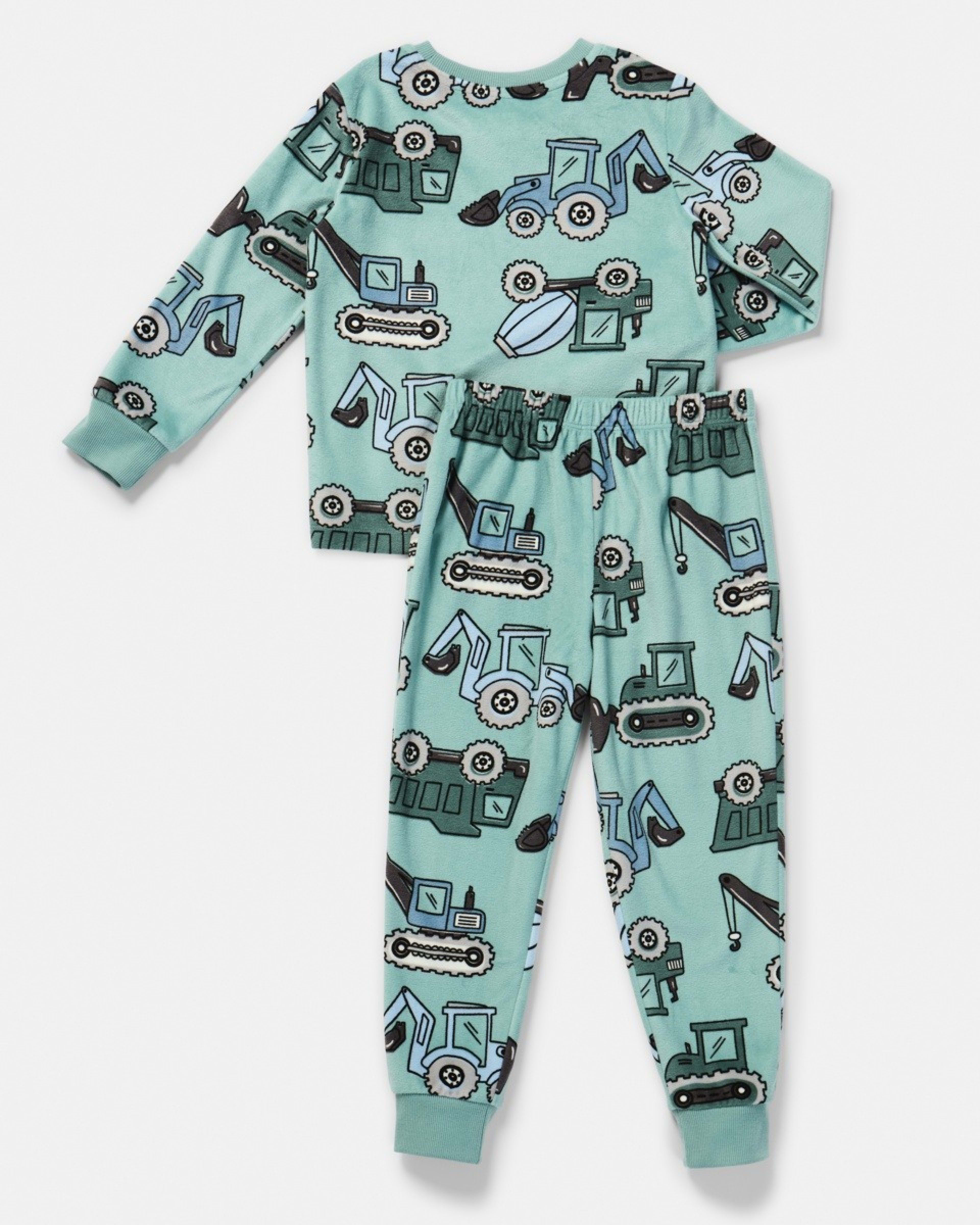 8 Super Soft Pyjama Set Green Trucks, 8 of 10