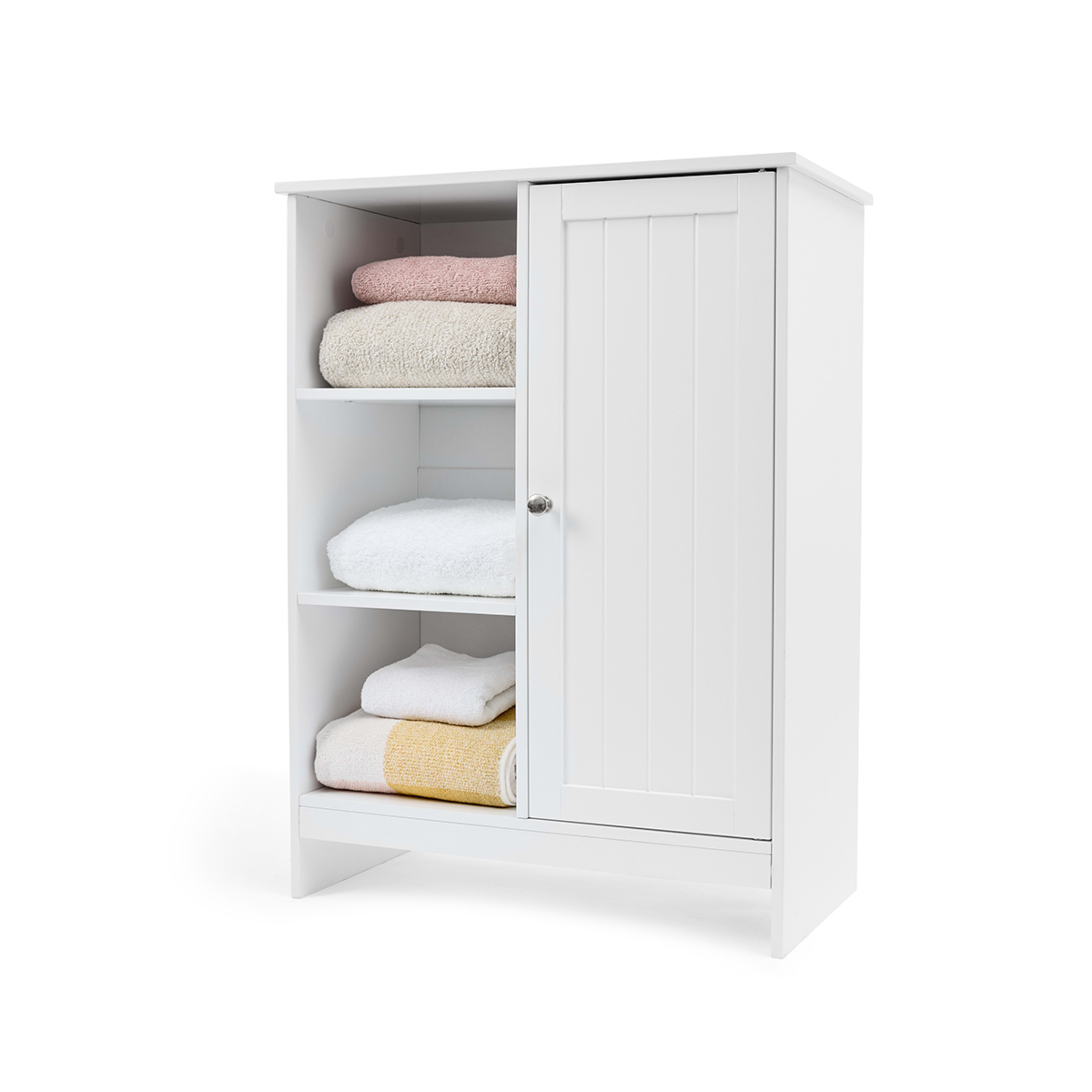 1 Panelled Cabinet with 3 Shelves - White, 1 of 8