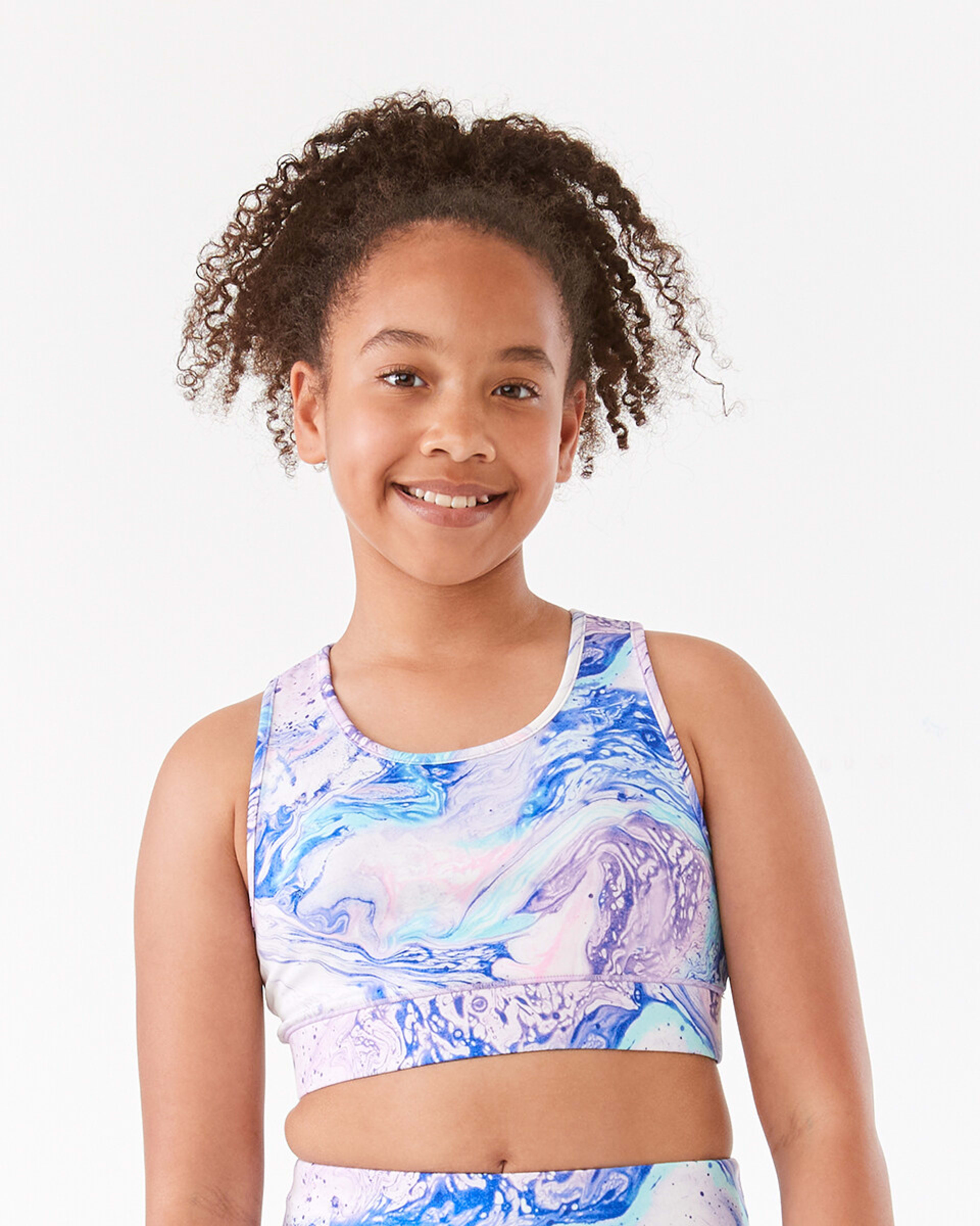 1 Active Kids Printed Crop Top Mlt Marble