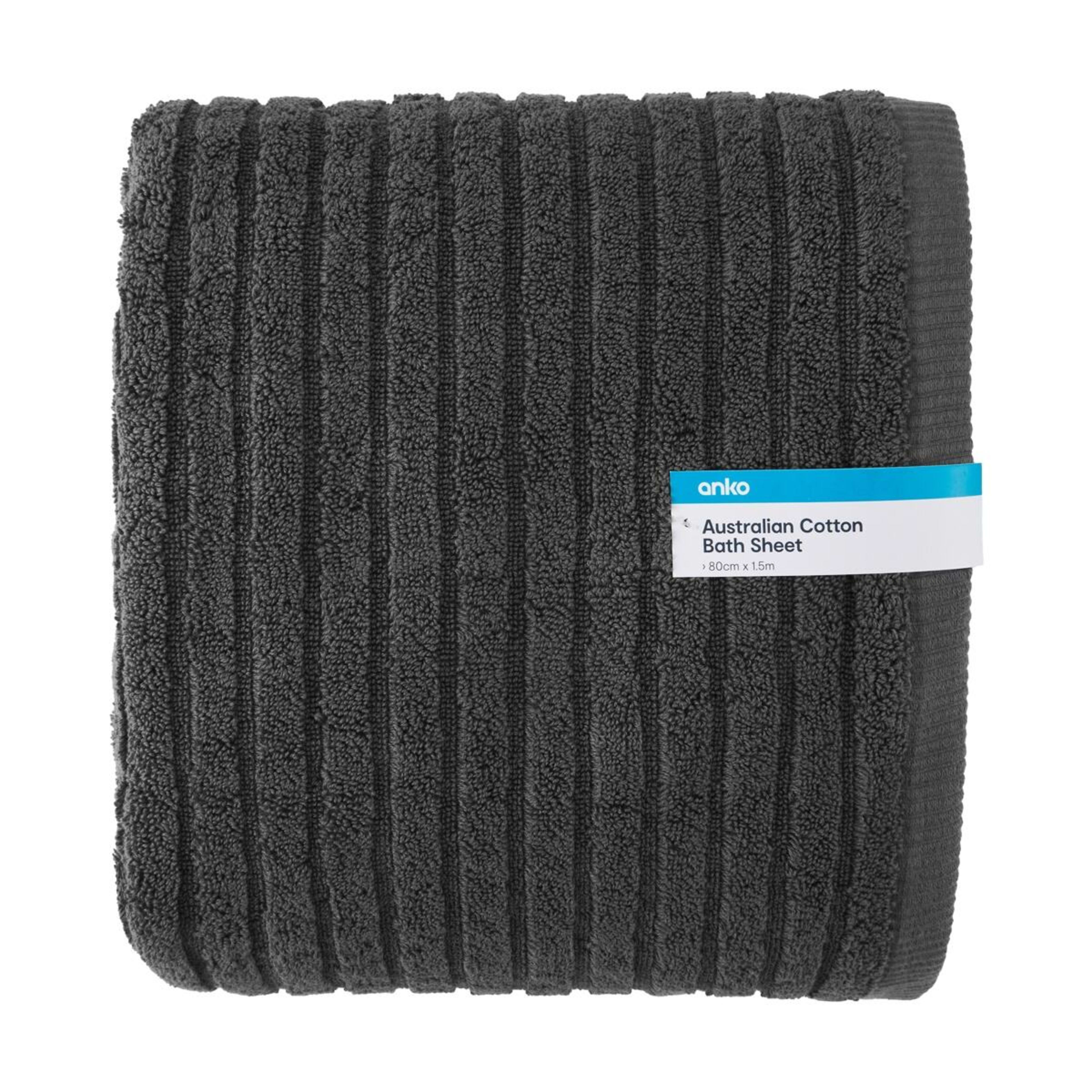 5 Australian Cotton Bath Sheet - Grey, 5 of 5