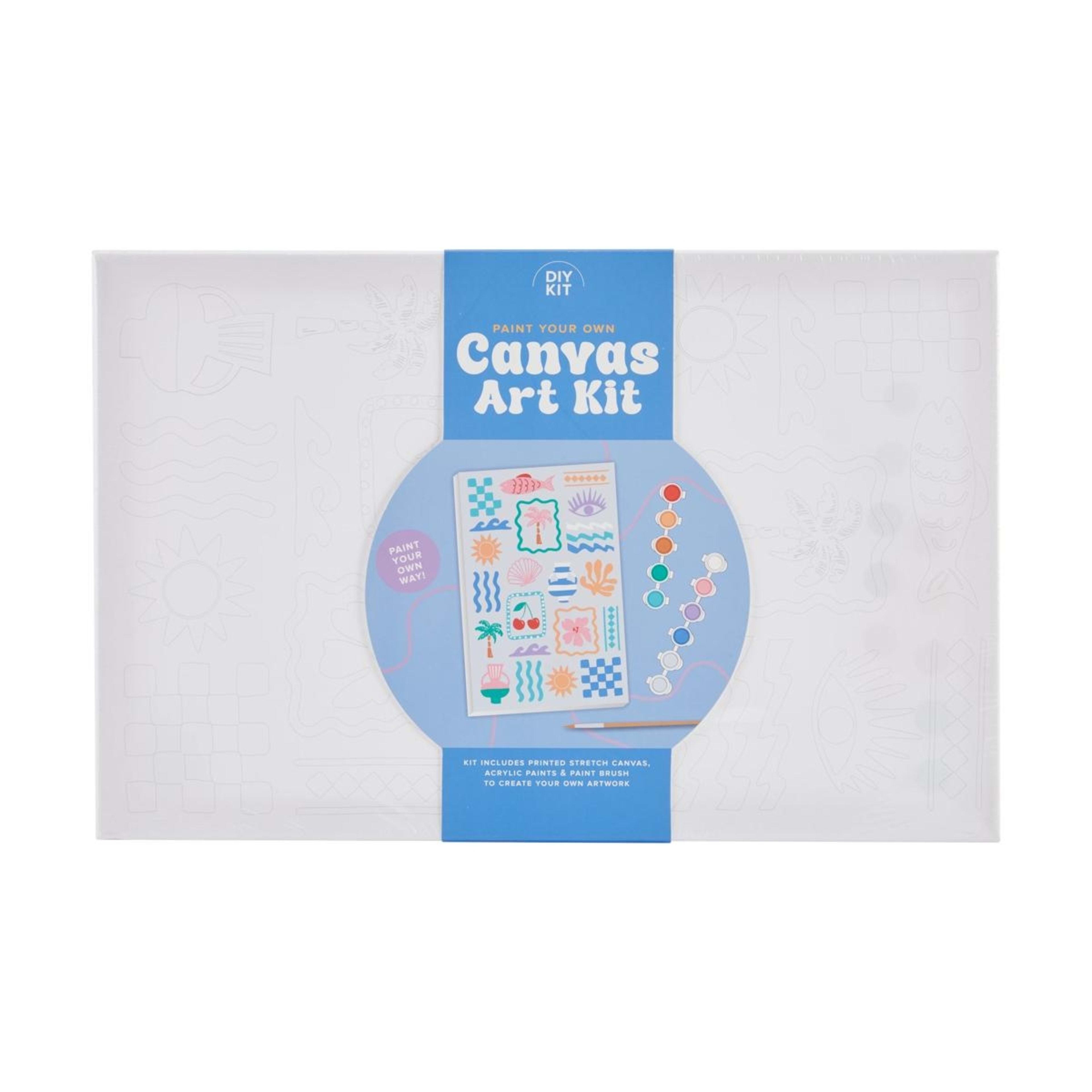 1 DIY Paint Your Own Canvas Art Kit - Mediterranean