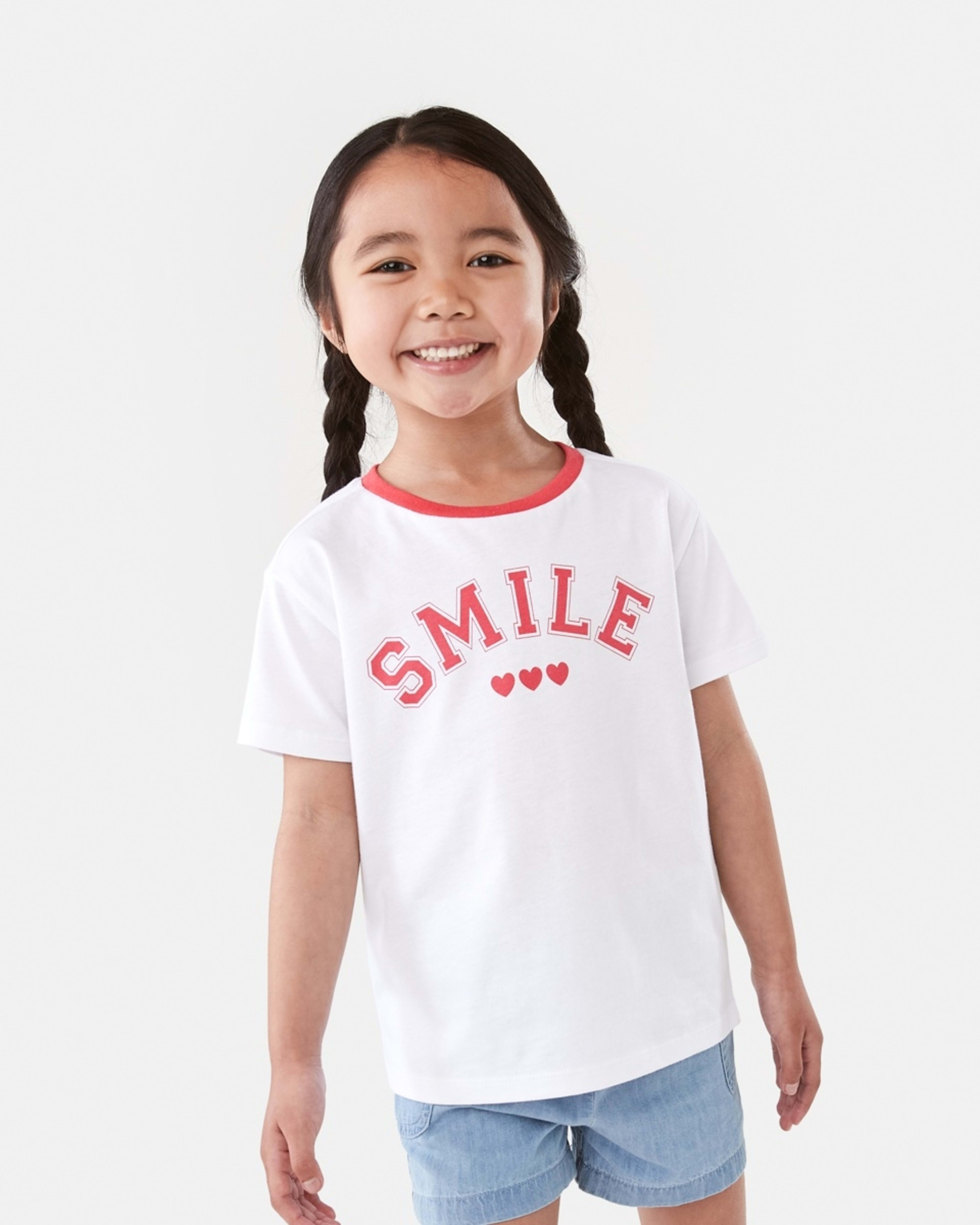 1 Print T-shirt Smile Heart White
