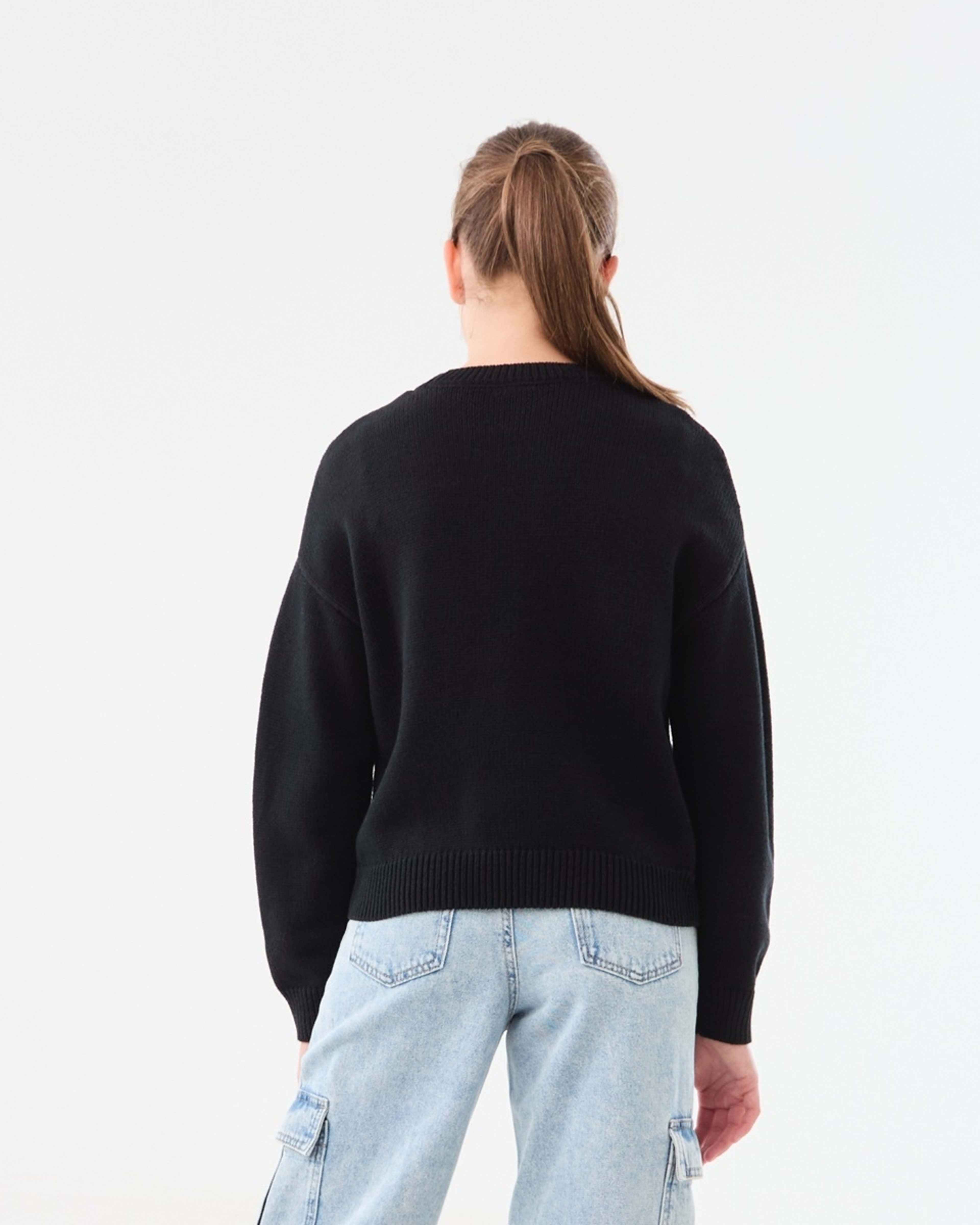 2 Bow Knit Jumper Black, 2 of 8