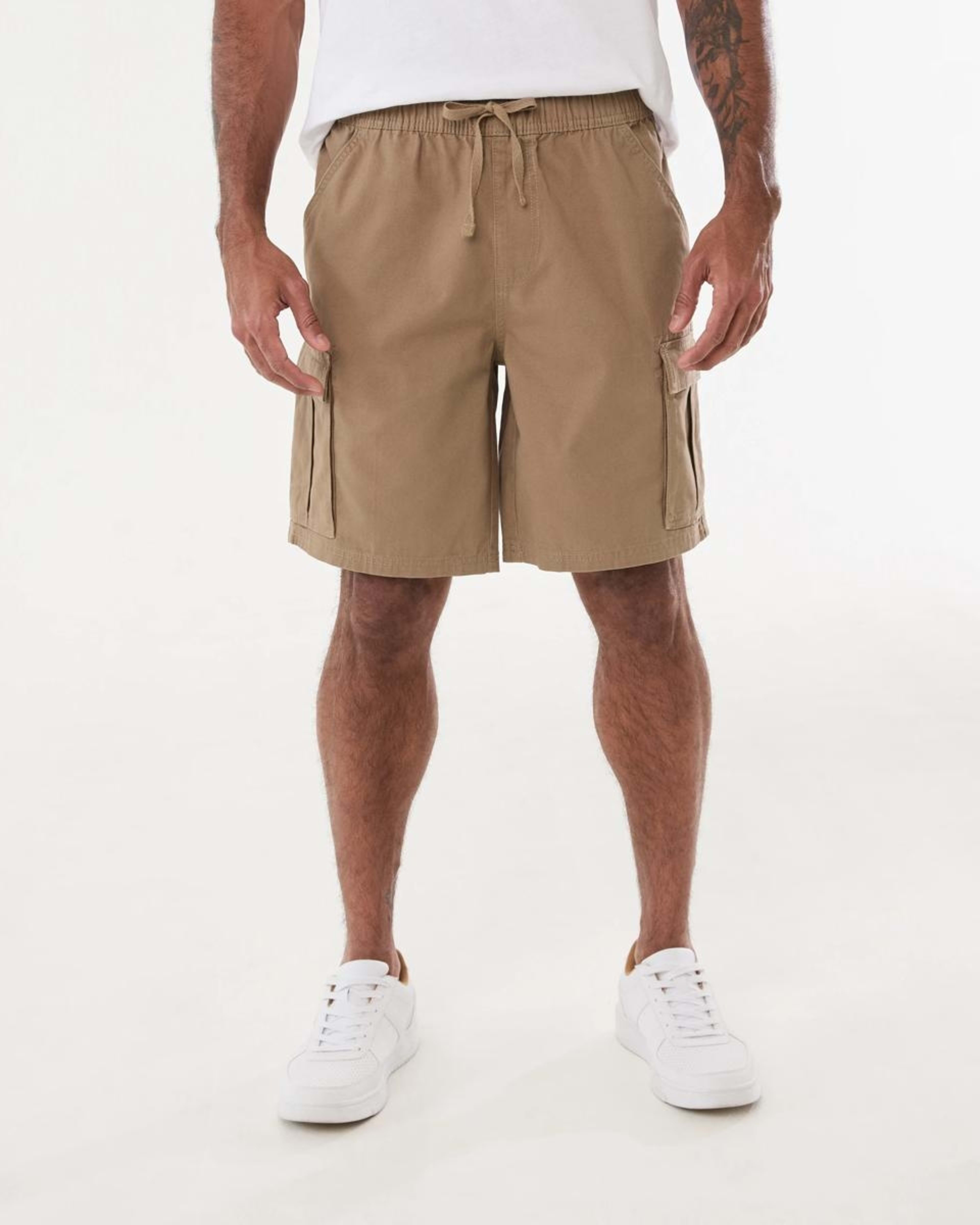 7 Elastic Waist Cargo Shorts TANNIN, 7 of 7
