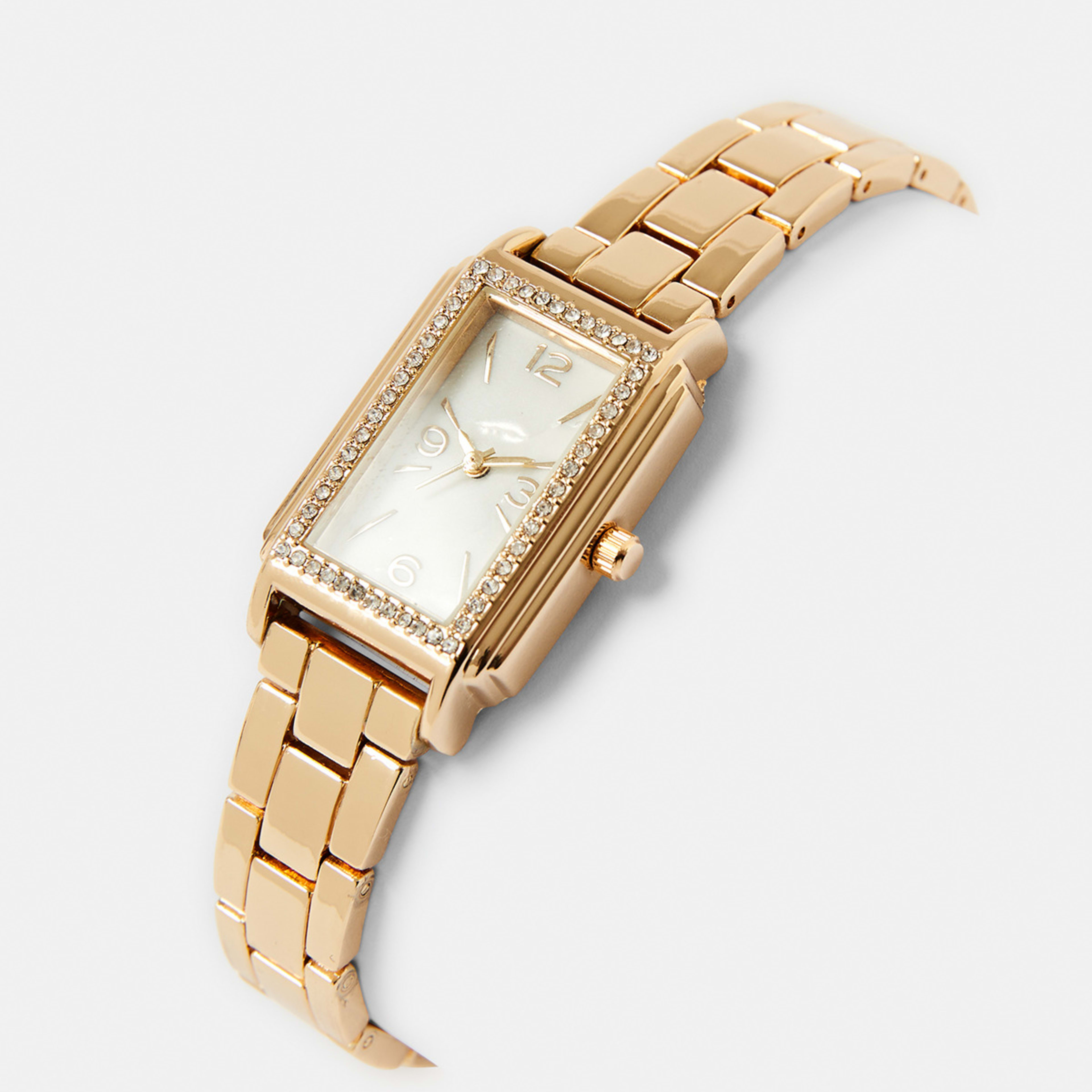 1 Womens Diamante Watch - Gold Tone Gold, 1 of 6