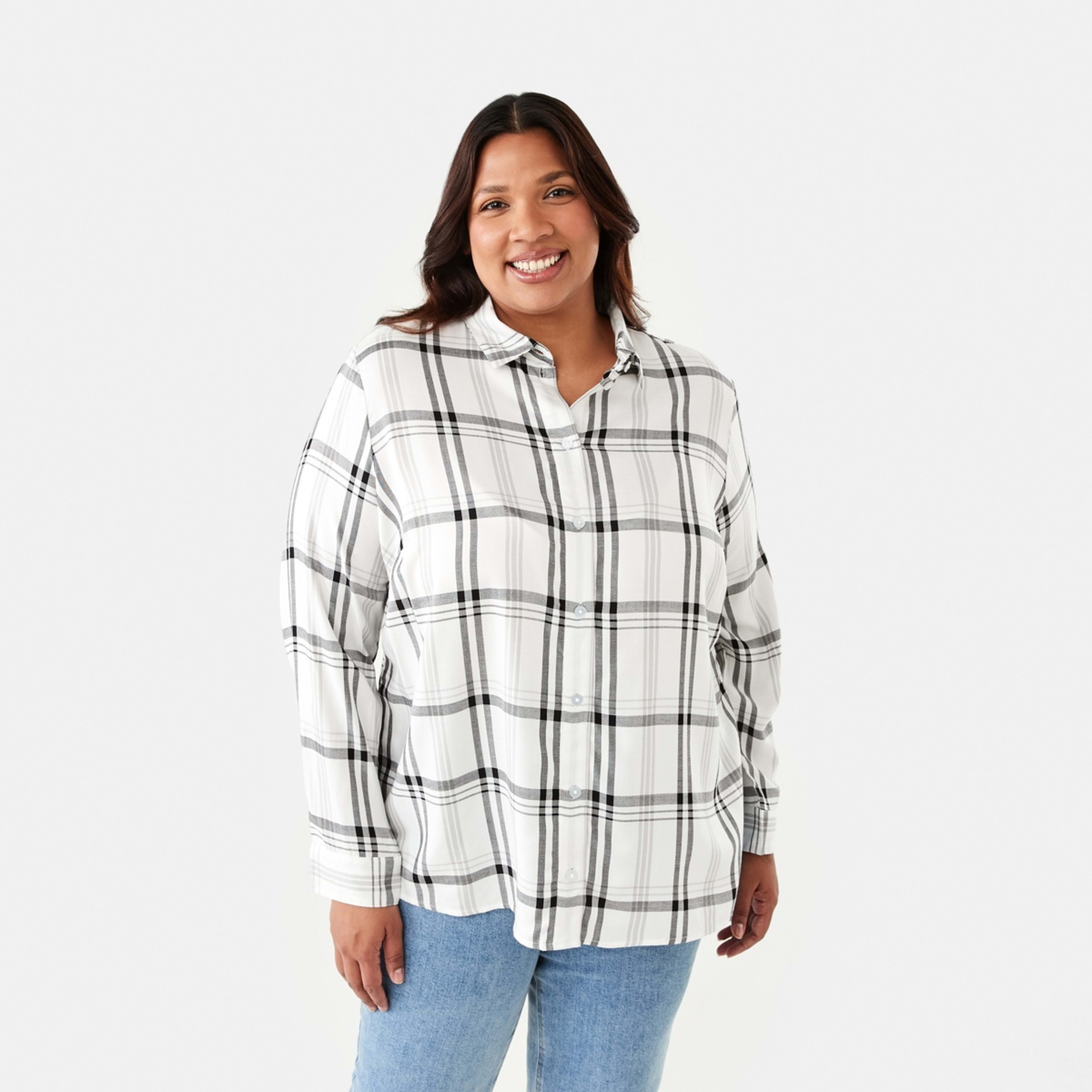 1 Curve Long Sleeve Check Shirt Check  Puritan Grey, 1 of 6