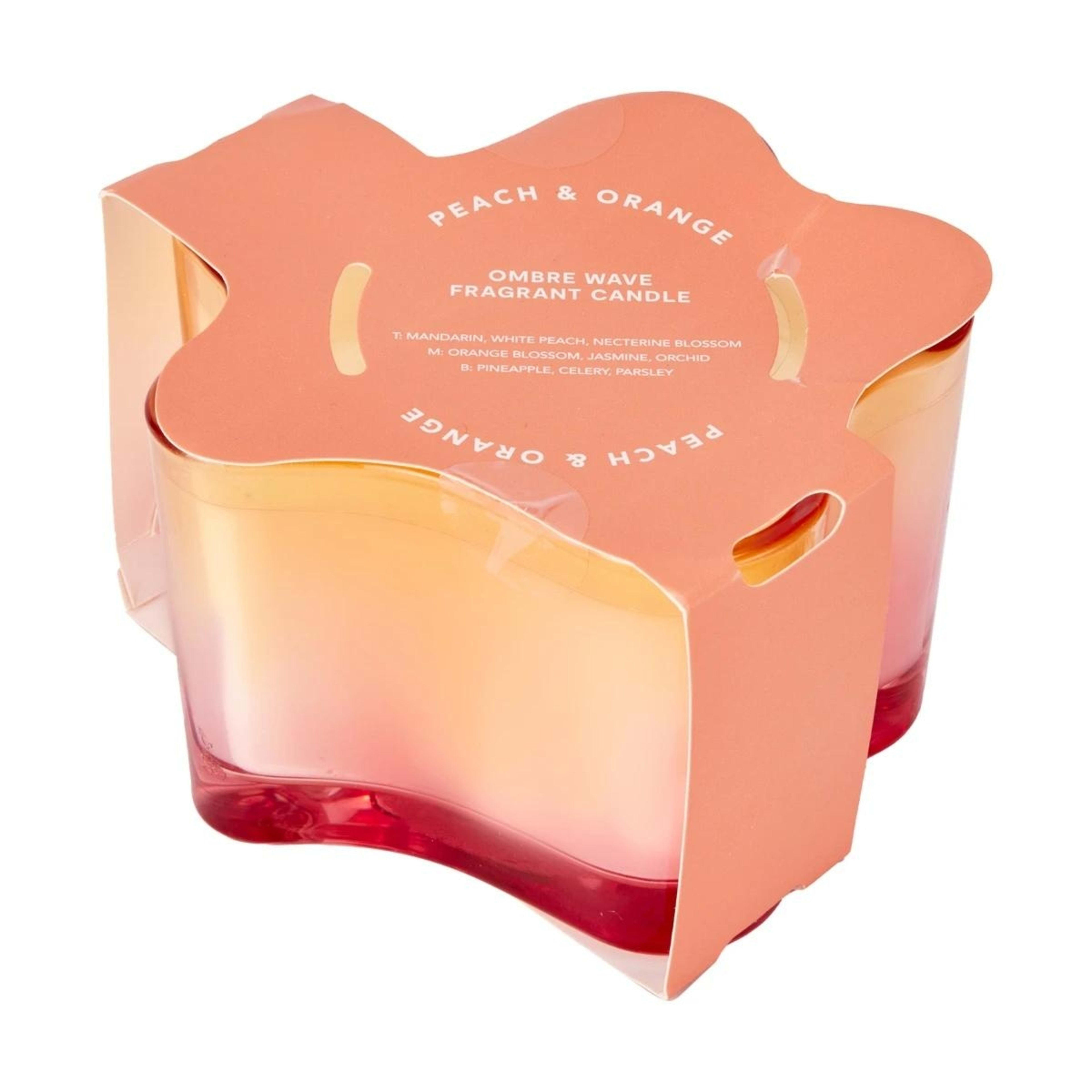 4 Peach and Orange Ombre Wave Fragrant Candle, 4 of 4