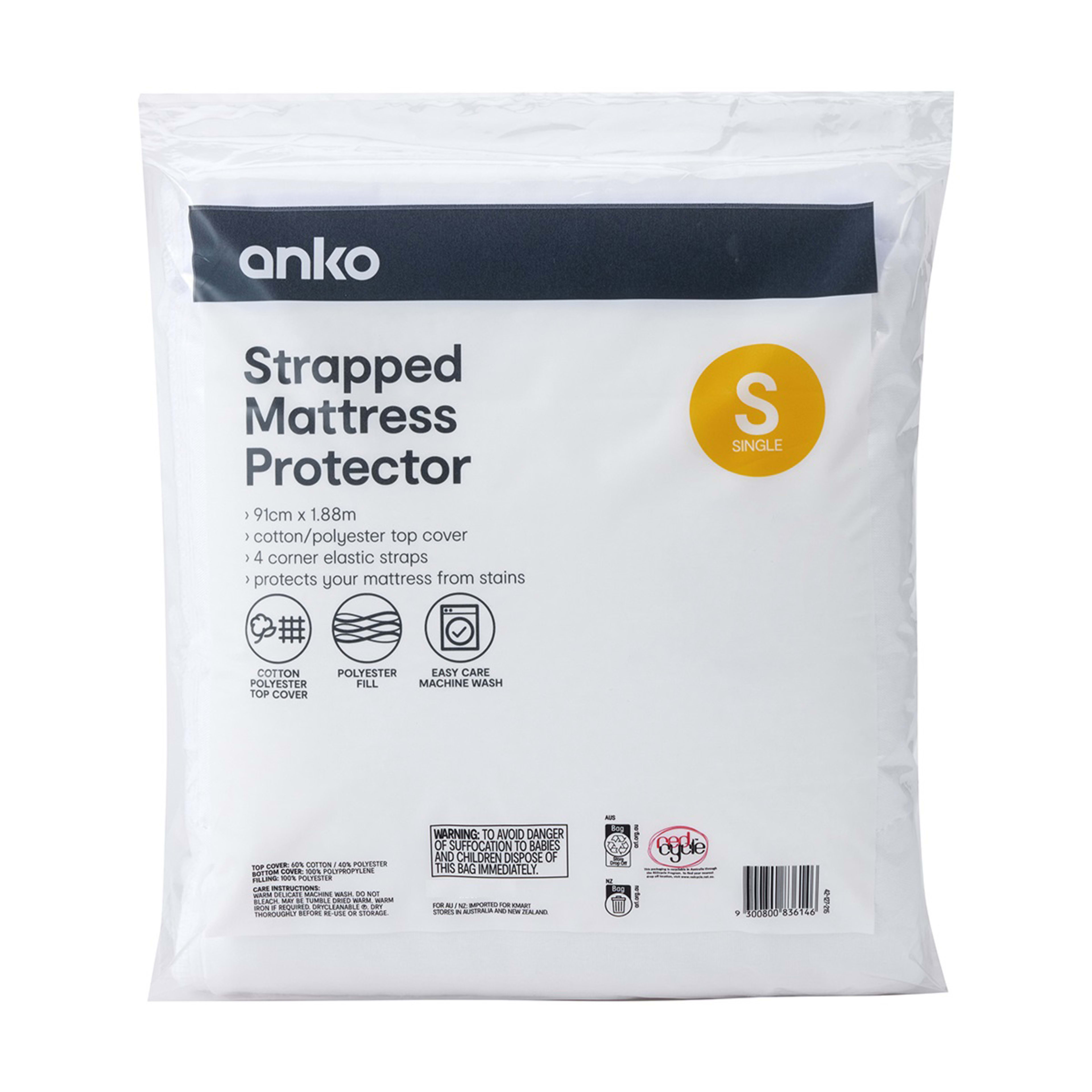 Strapped Mattress Protector Single Bed Kmart NZ