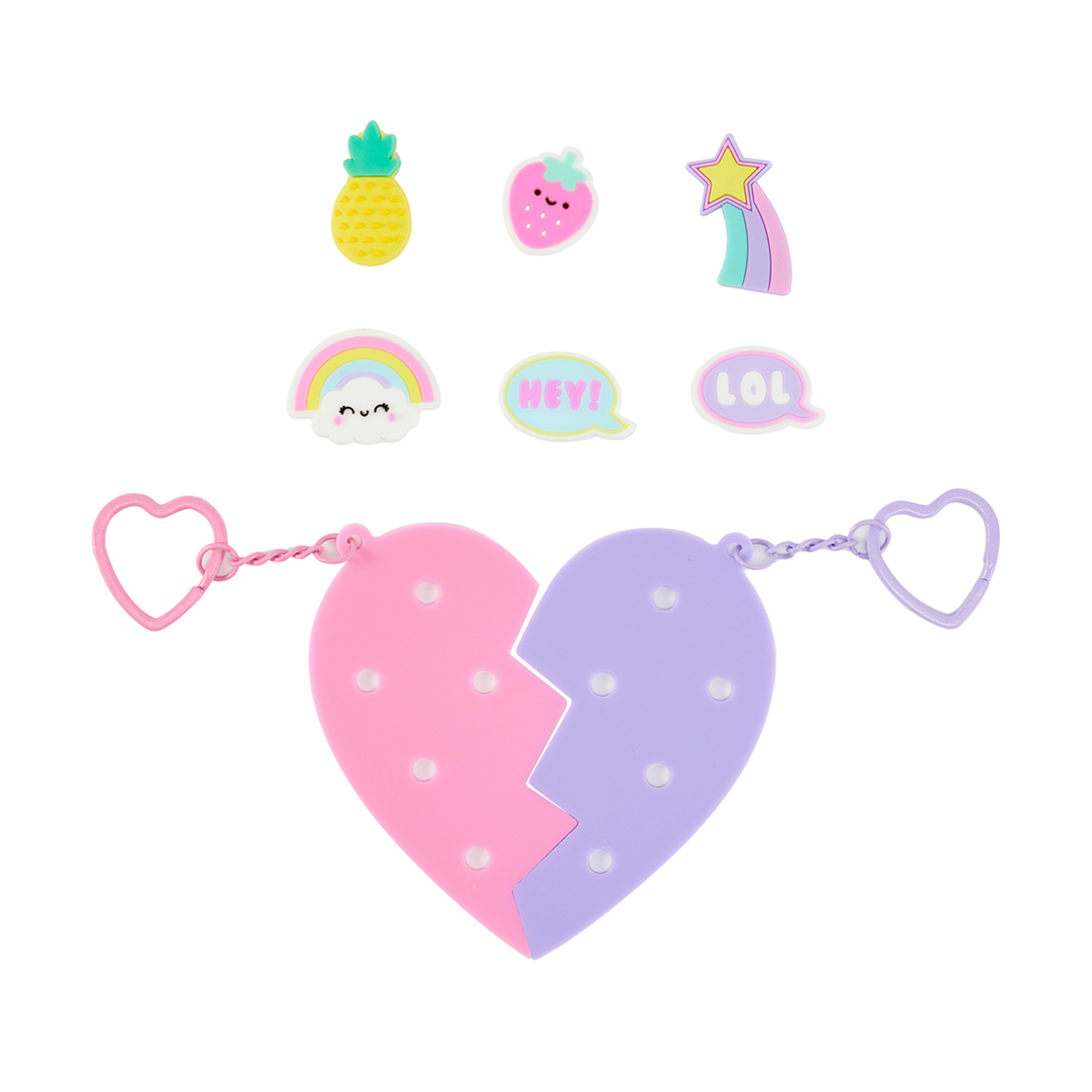 2 Heart-Shaped Keyring and Jelly Charms Set, 2 of 7