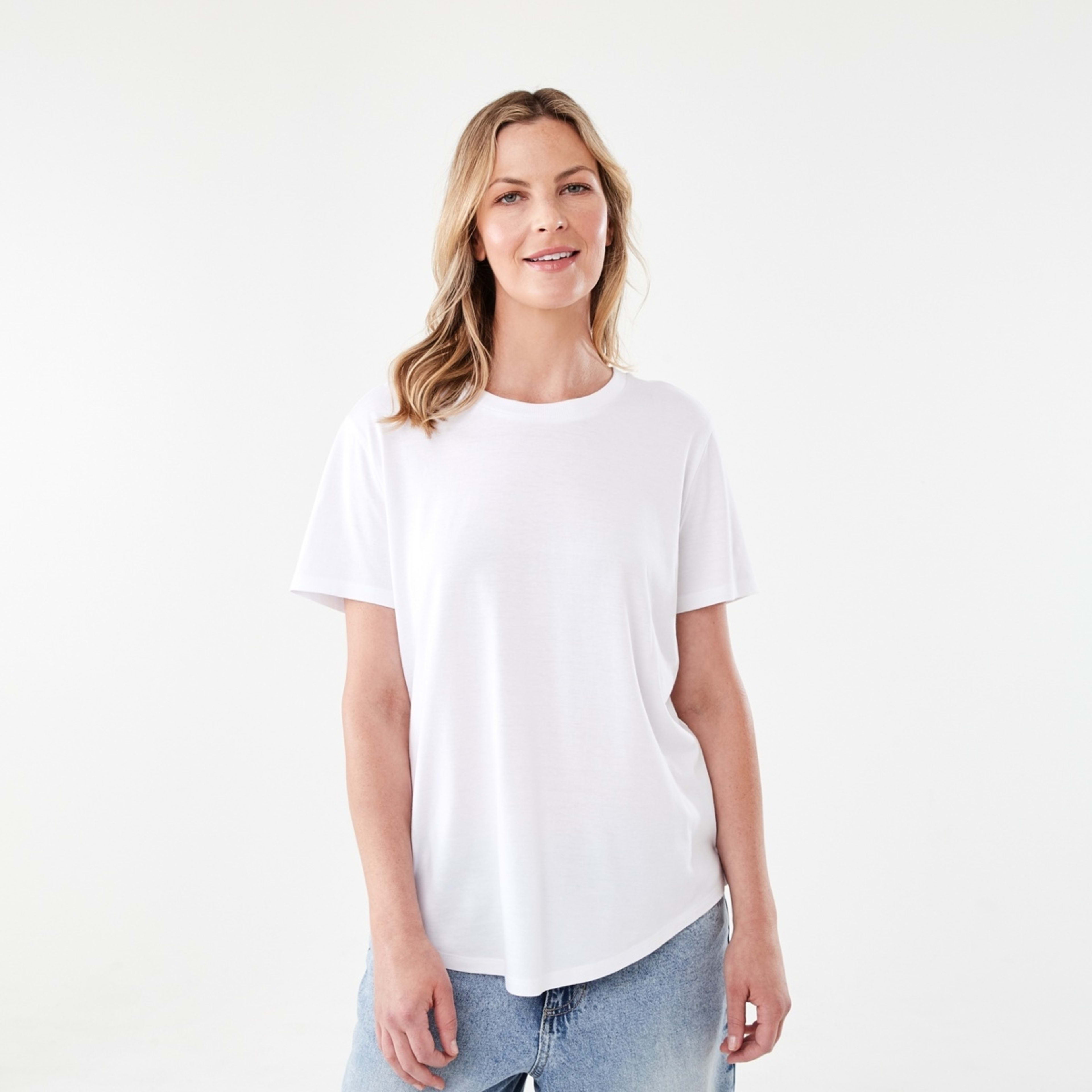 1 Short Sleeve Cotton Modal T-shirt White, 1 of 7