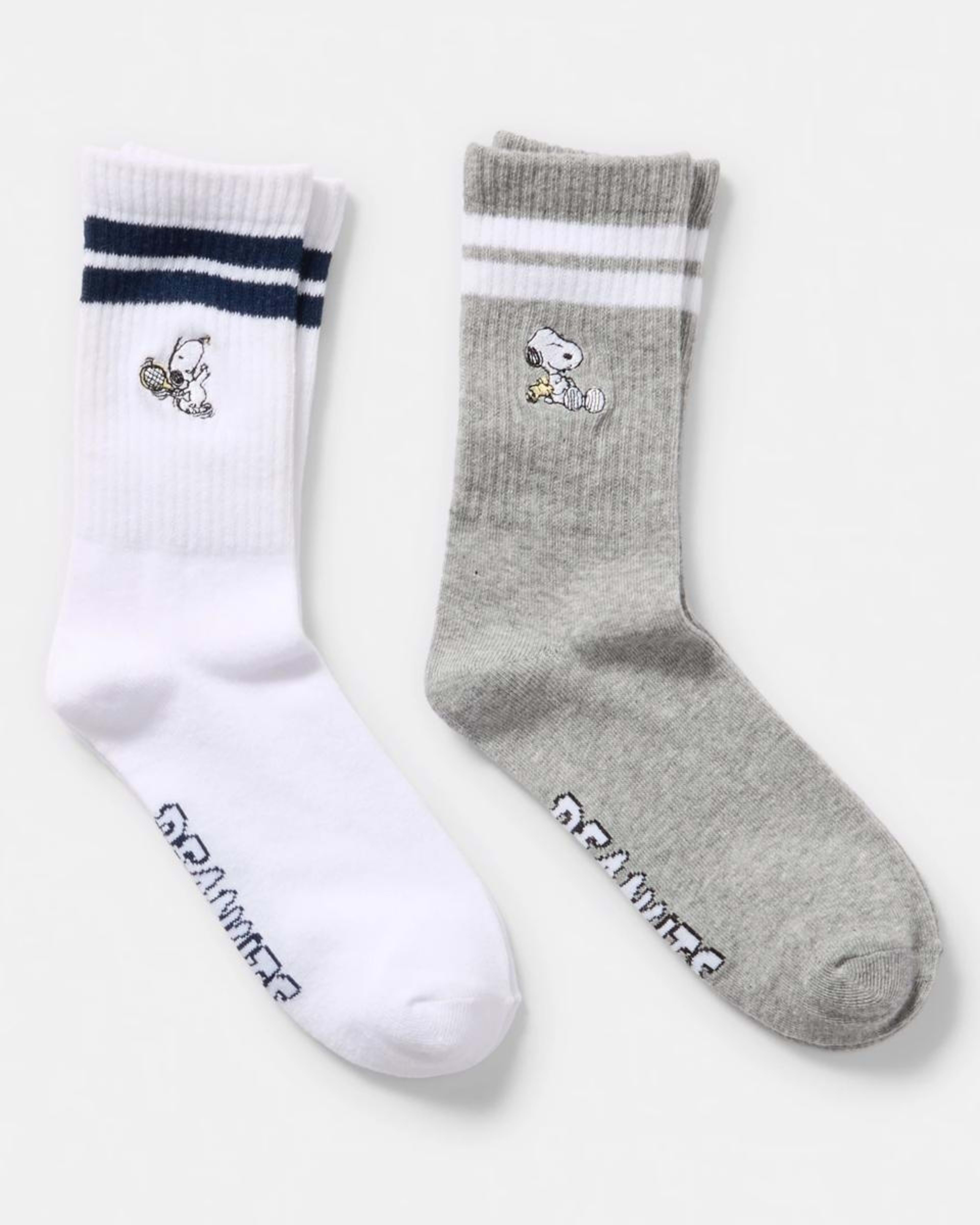 1 2 Pack Snoopy License Crew Socks PEANUTS