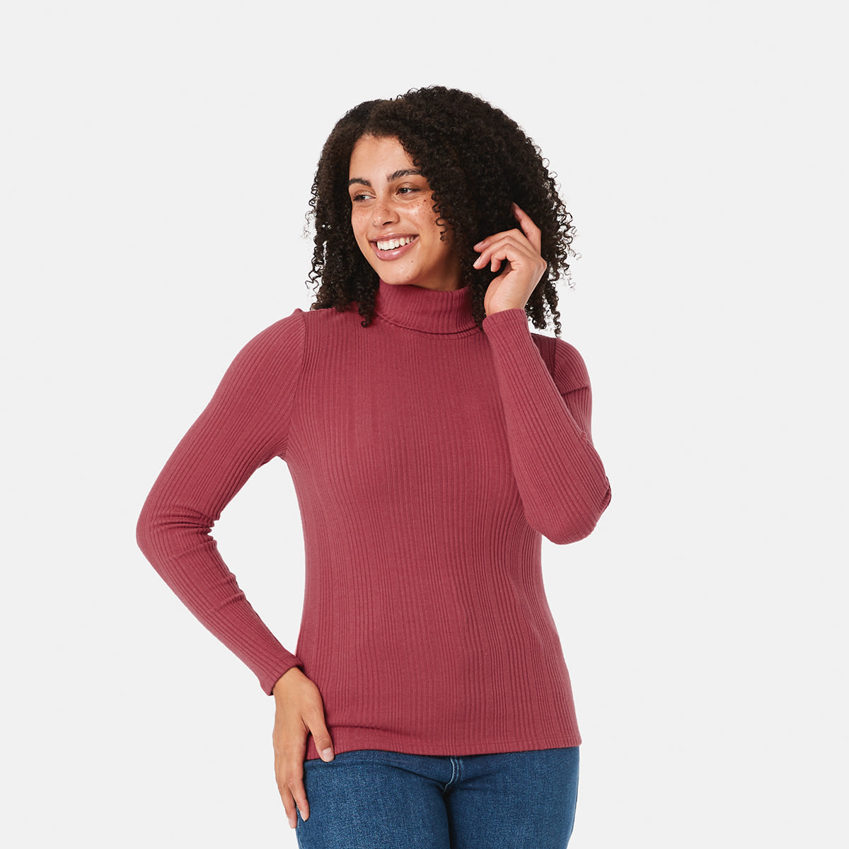 Long Sleeve Brushed Turtle Neck Top - Kmart