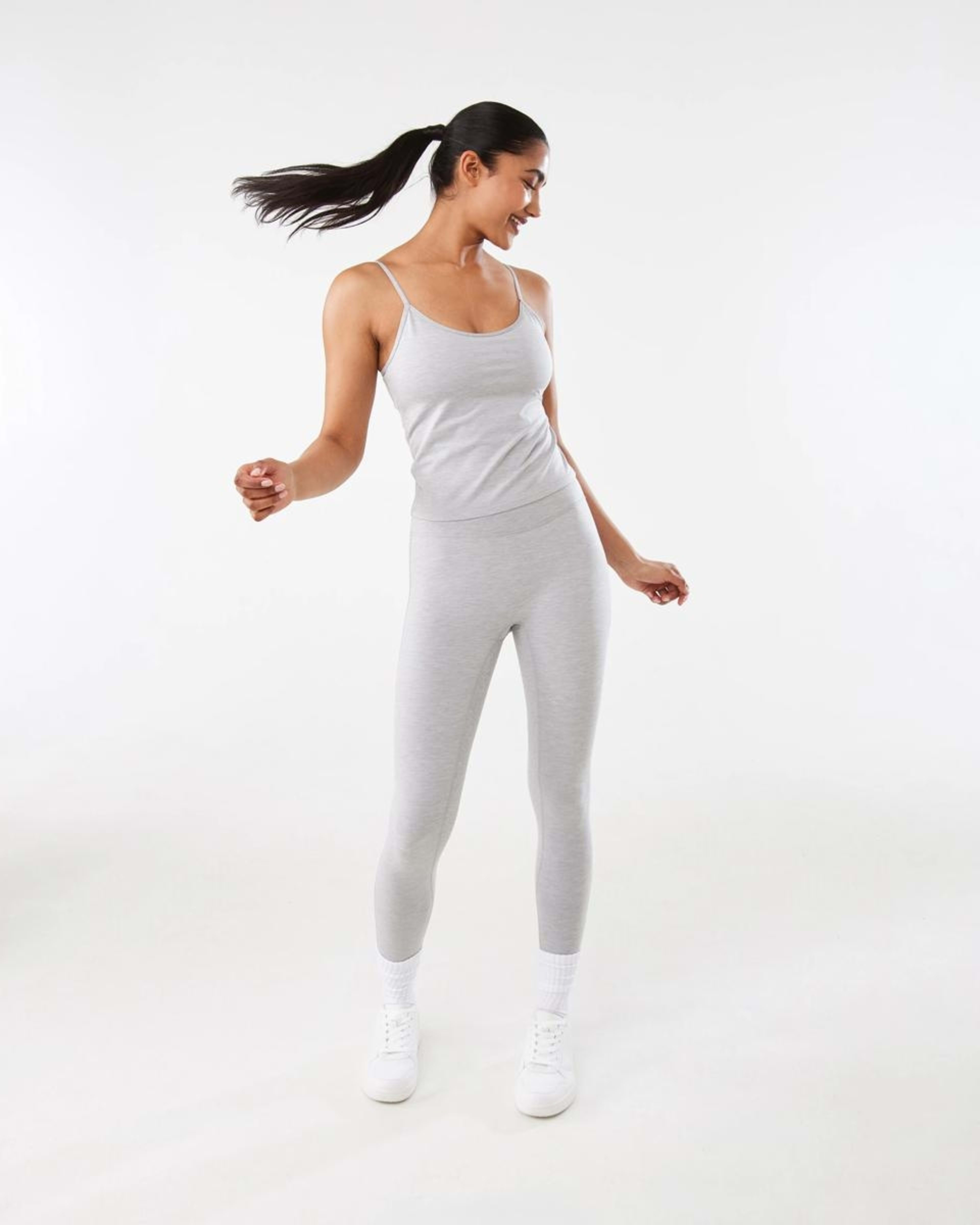 2 Active Womens Soft Touch Leggings Grey Marle, 2 of 6
