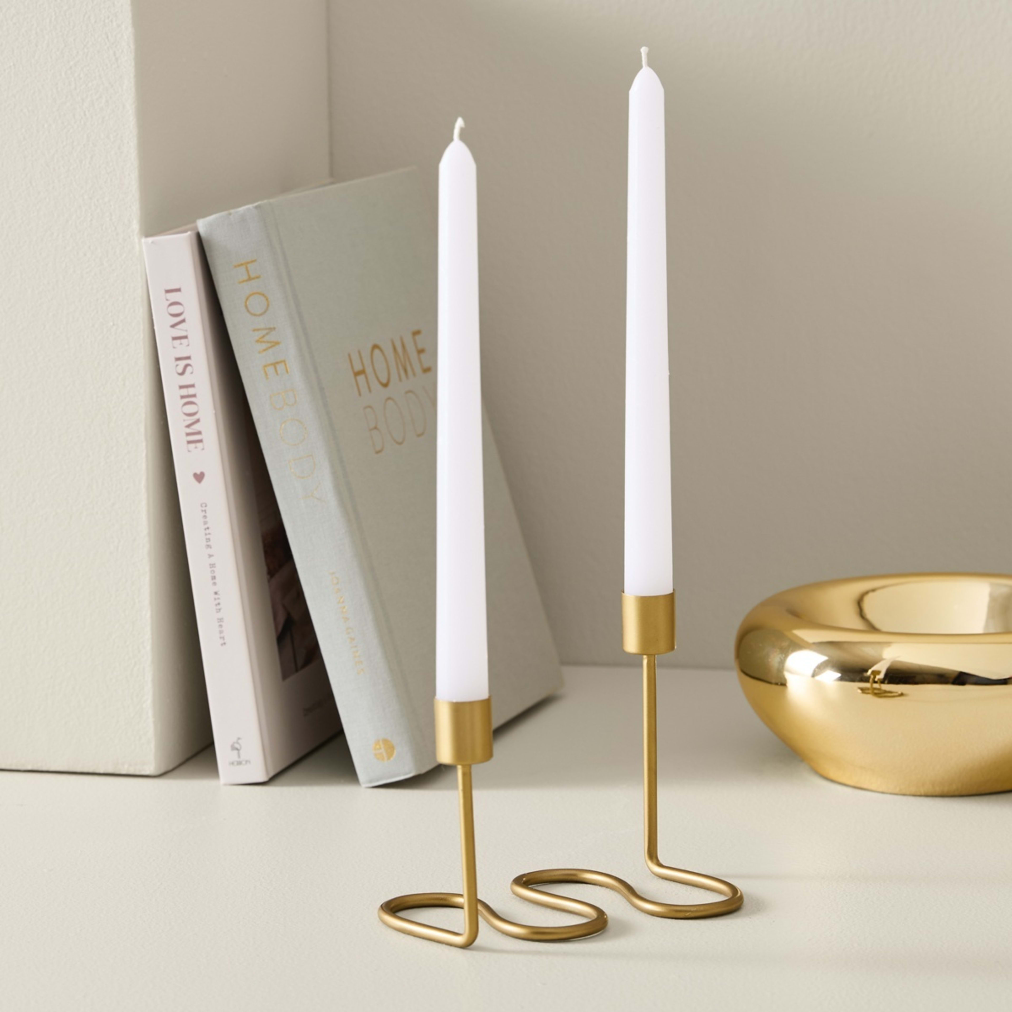 4 Wave Taper Candle Holder - Gold Look, 4 of 4