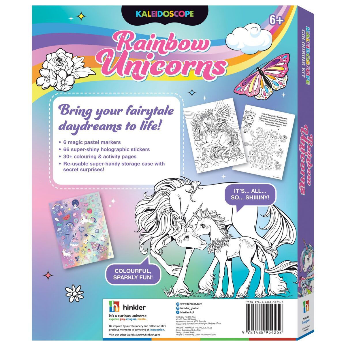 Kaleidoscope Rainbow Unicorns Colouring Kit - Book - Kmart