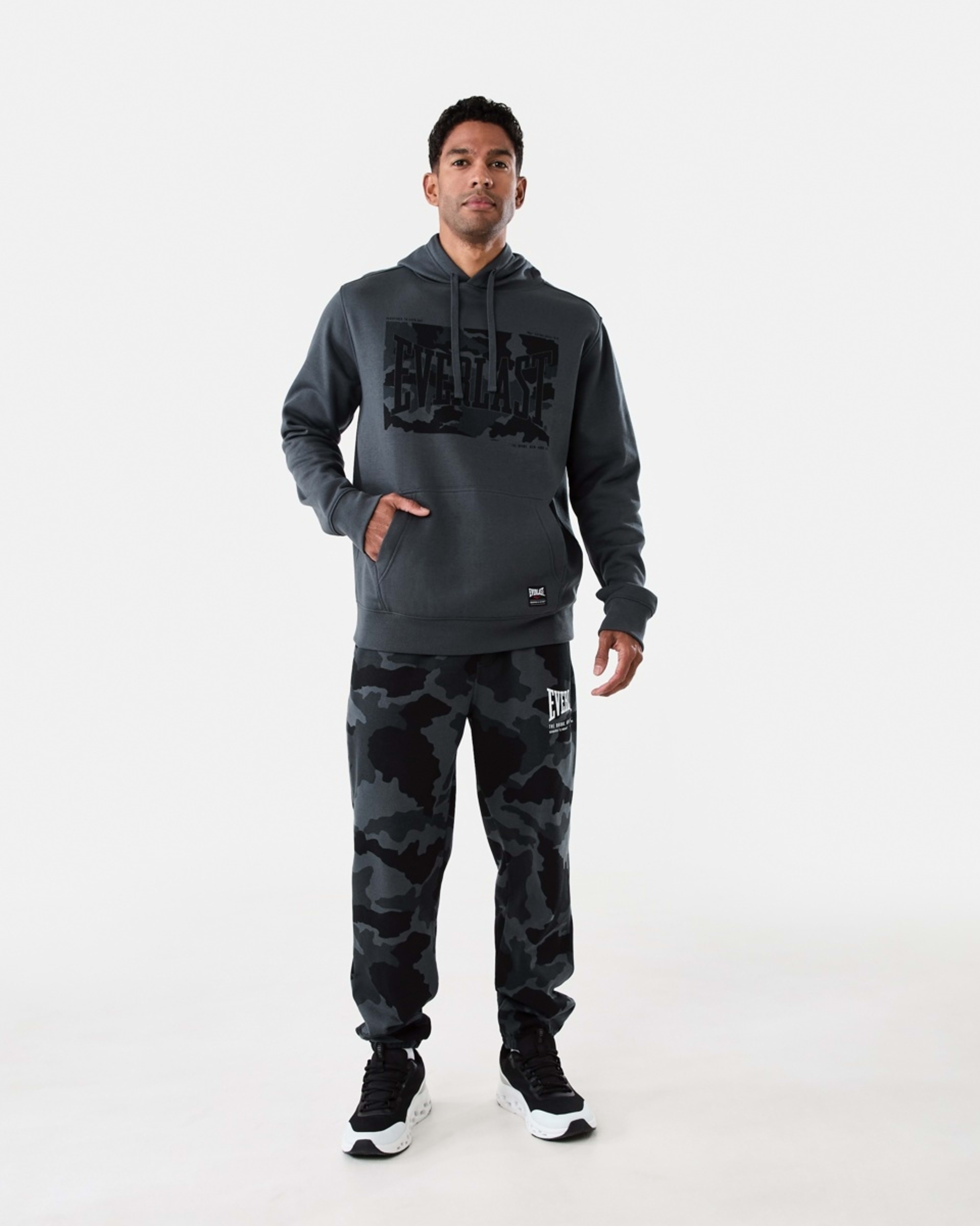 8 Everlast Mens Camo Print Hoodie CHARCOAL CAMO, 8 of 8