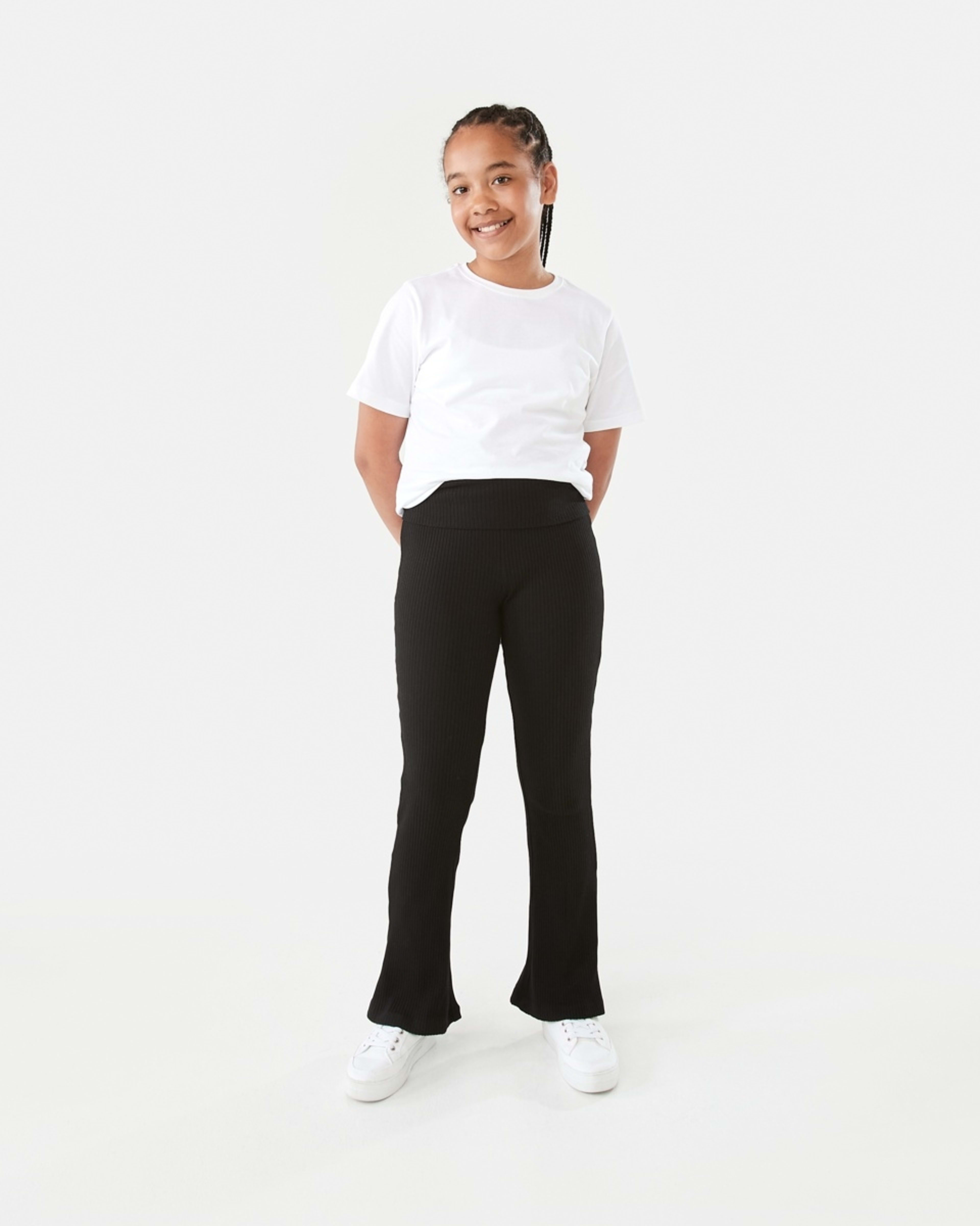 5 Rib Roll Waist Leggings Black, 5 of 8