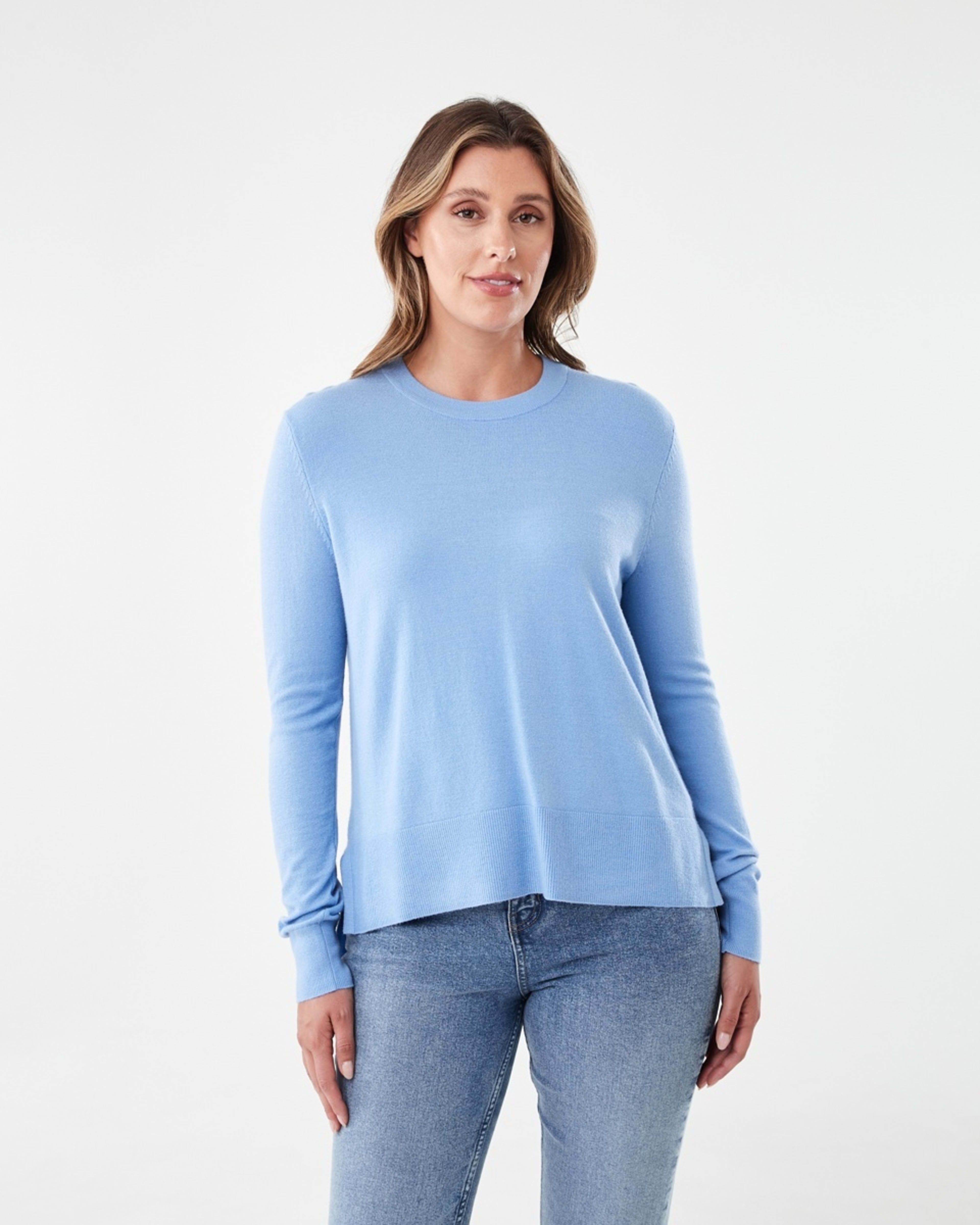 1 Crew Neck Lightweight Jumper Cornflower, 1 of 6