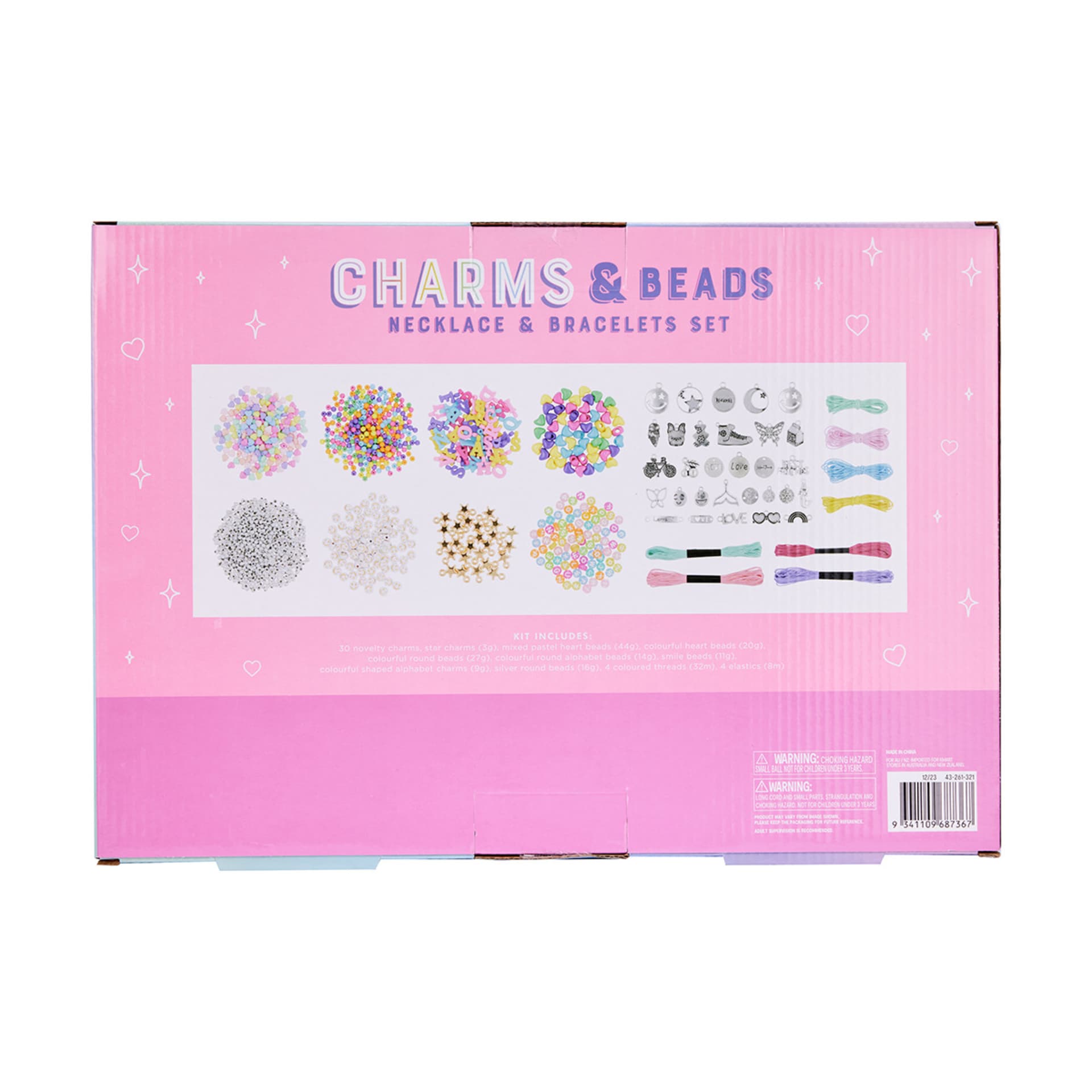 Make Your Own Charms and Beads Necklace and Bracelets Set Kmart