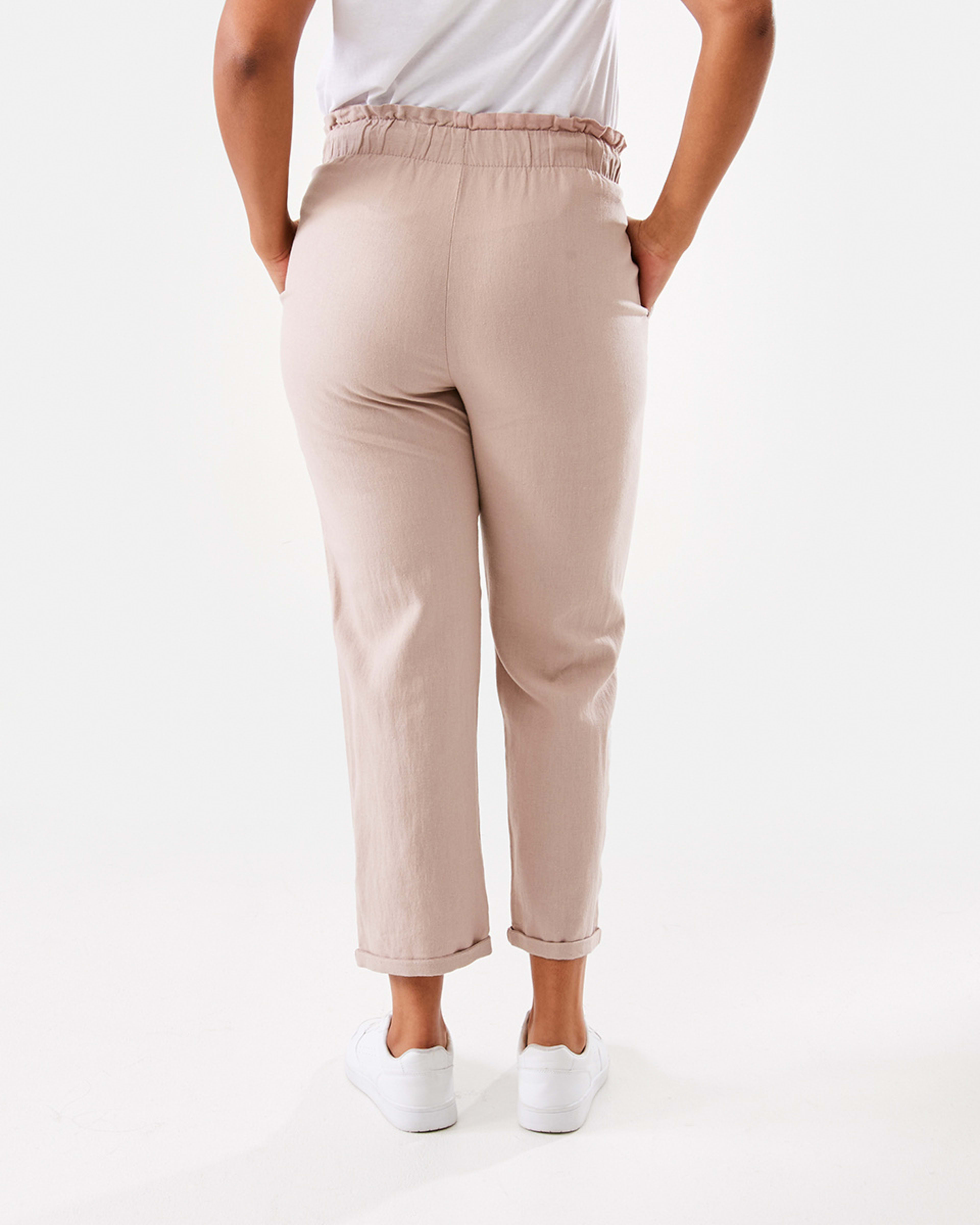 3 Drawstring Linen Blend Pants Storm Pnk, 3 of 6