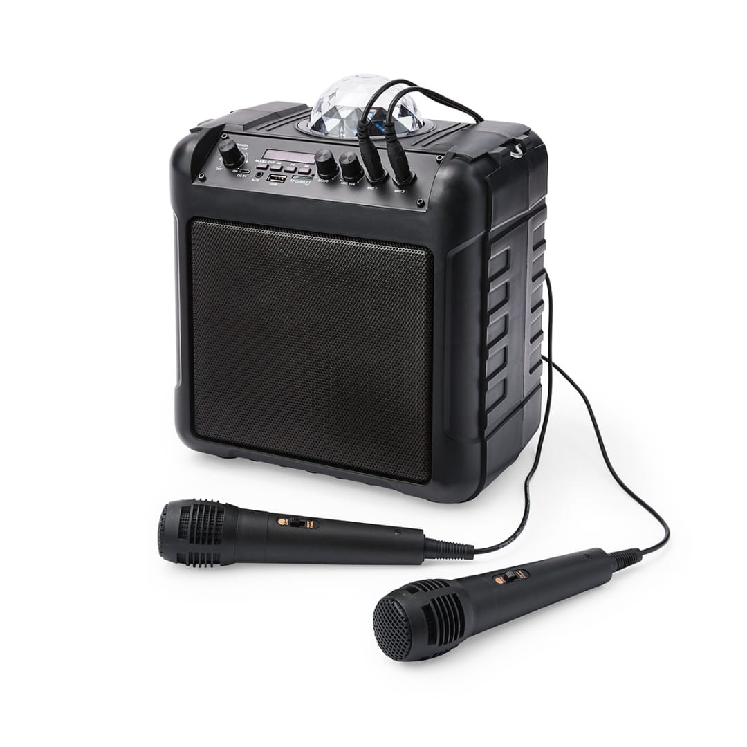Karaoke Party Speaker with LED and 2 Microphones Kmart