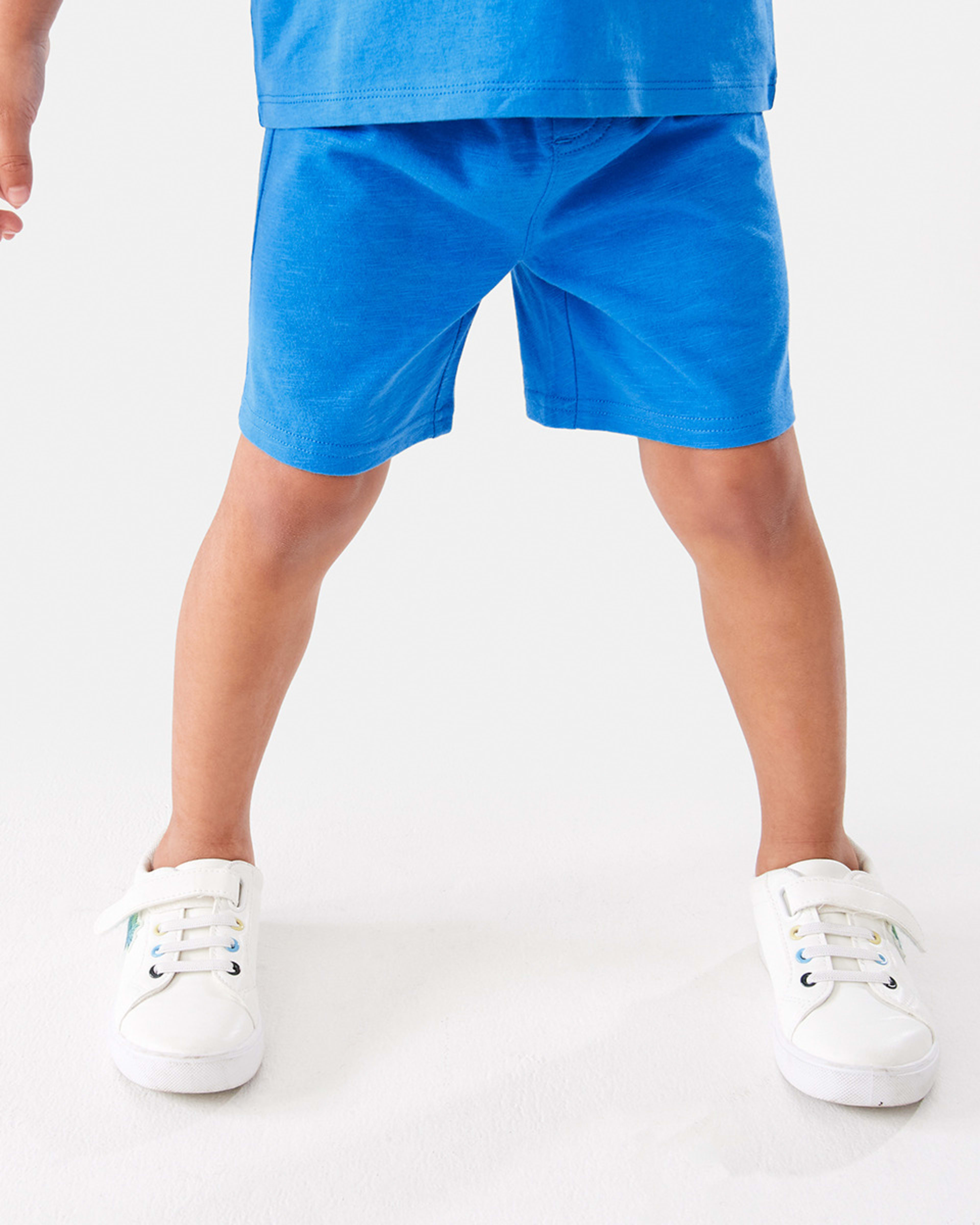1 Cotton Knit Shorts Fren Blue, 1 of 8