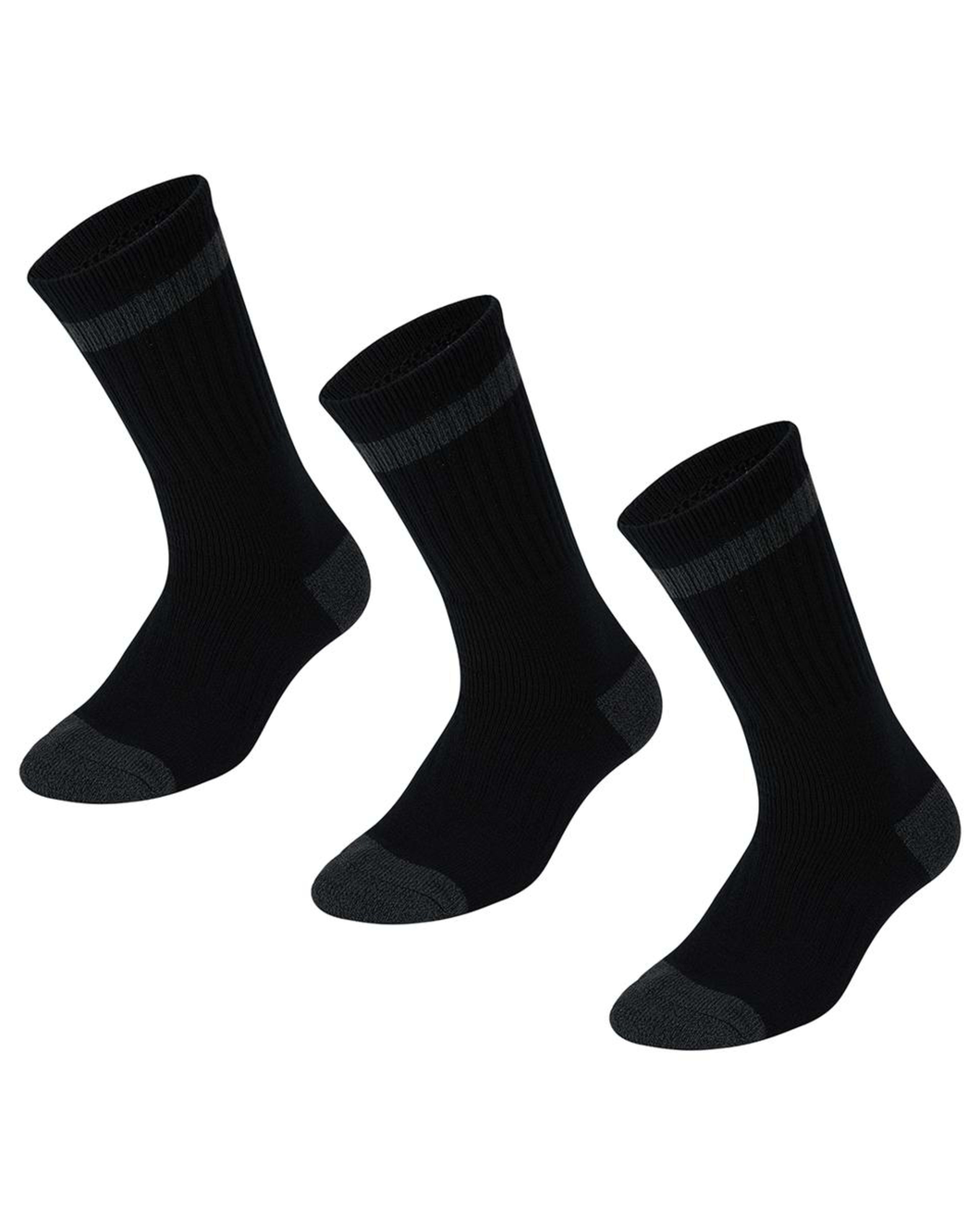 1 3 Pack Heavy Duty Work Socks BLACK CHARCOAL