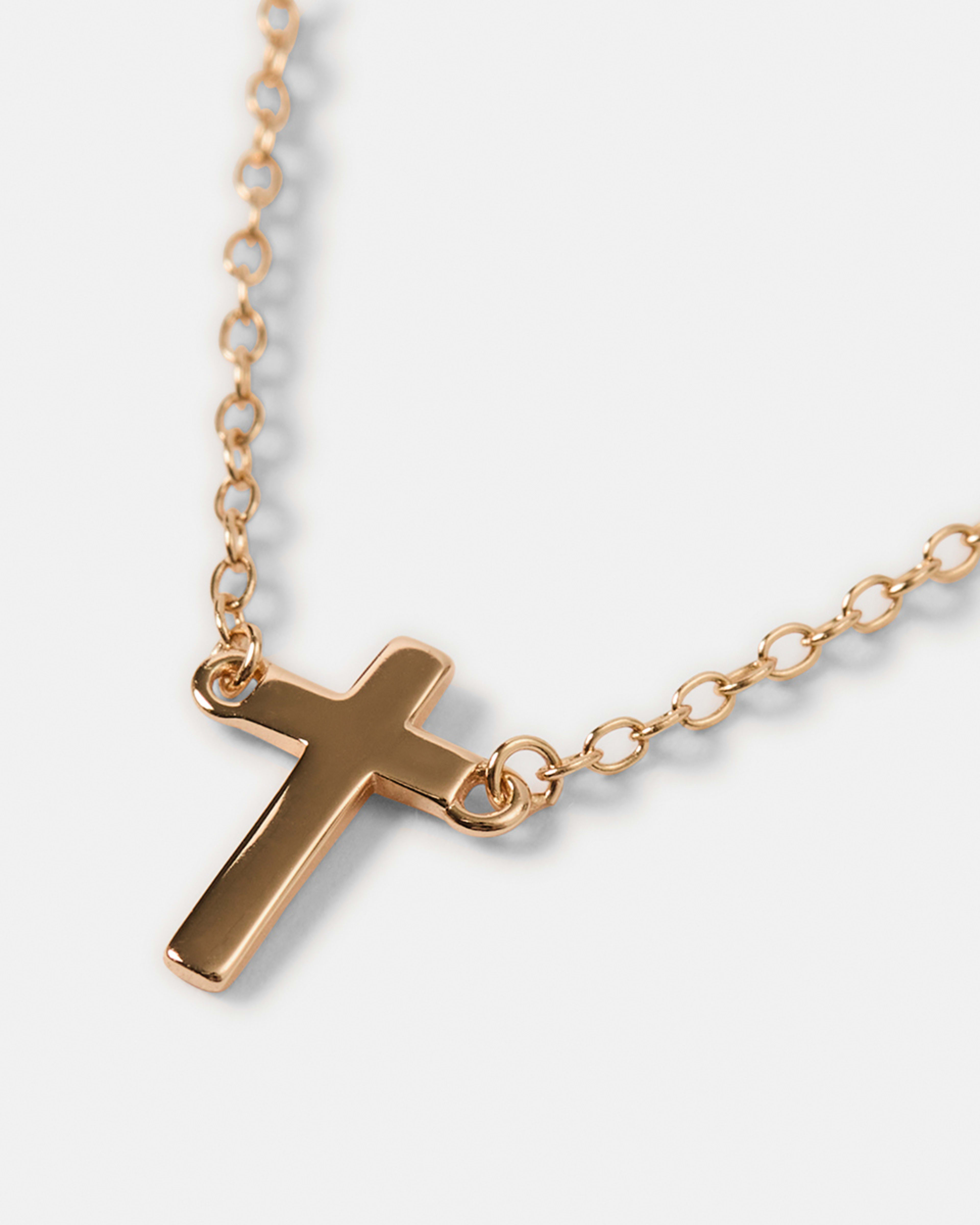 1 Sterling Silver Cross Necklace Gold, 1 of 4