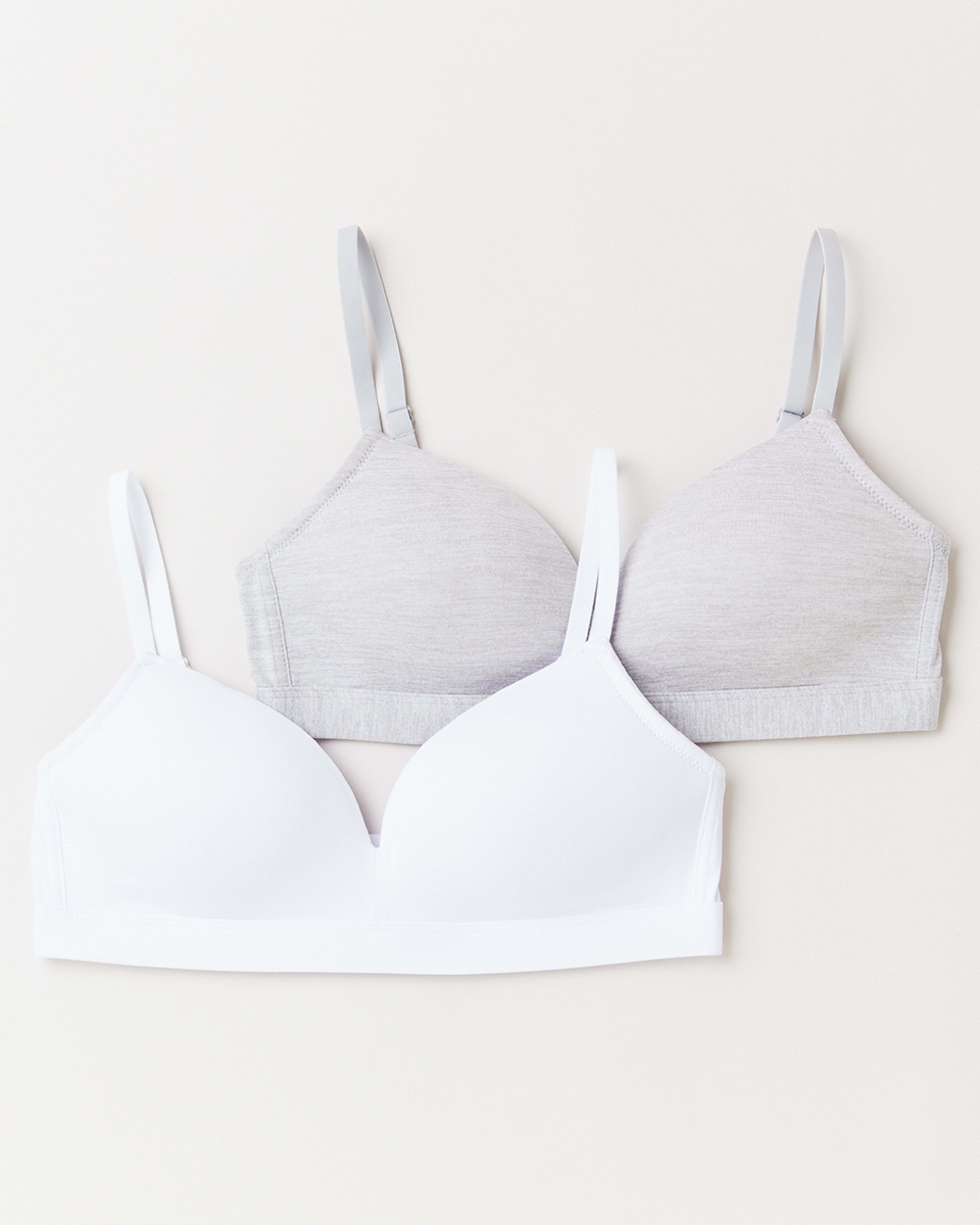 1 2 Pack Wirefree T-Shirt Bra SILVER MARLE, WHITE